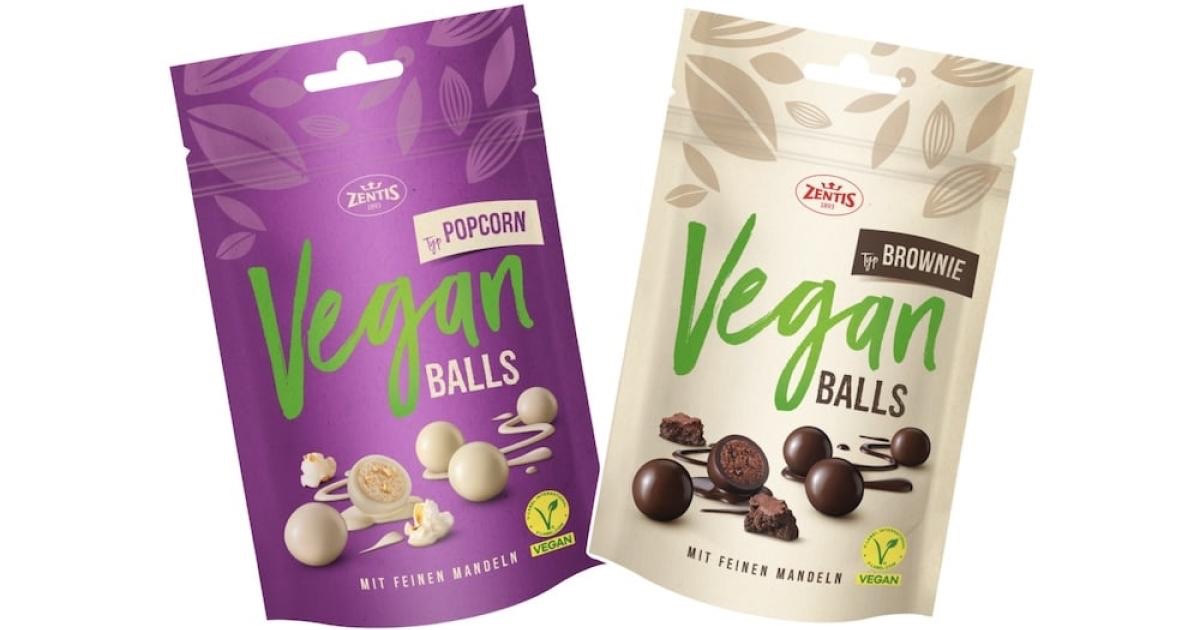 Zentis純素布朗尼巧克力球 /爆米花白巧克力球 90克 使用經公平交易認證的可可原料