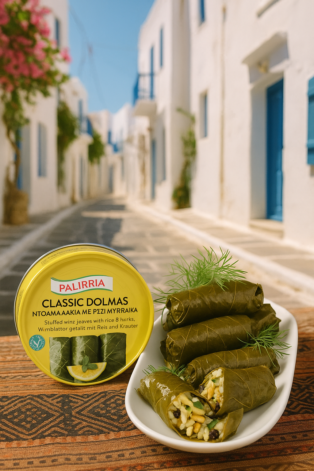 希臘經典葡萄葉飯捲（Dolmas） 280克 （有五辛，vegan）內餡為米飯和香草，傳統希臘葡萄葉卷，純素即食餐