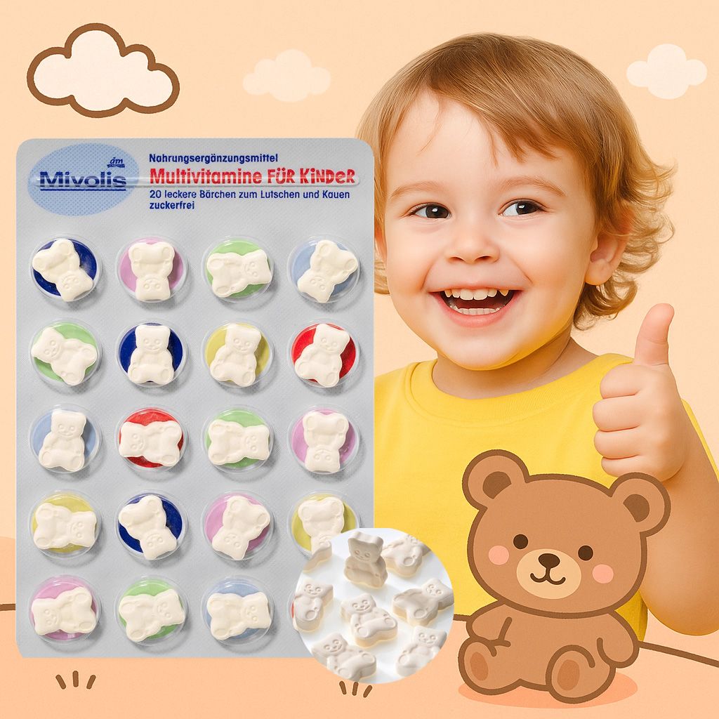 德國純素小孩小熊綜合維他命片（20片，14克）