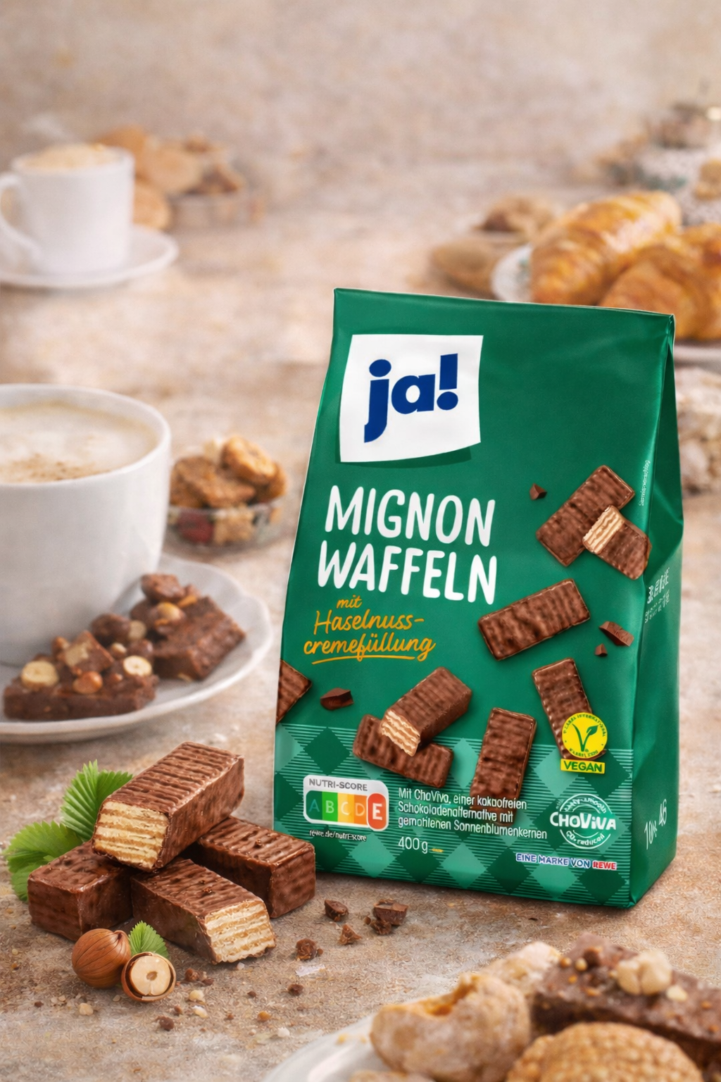 ja！巧克力酥餅400克 （榛果奶油夾心巧克力威化）