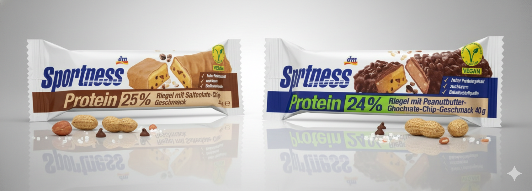 Sportness 蛋白棒 24% 蛋白質含量，鹹焦糖口味/花生奶油，45 克，每條蛋白質10g