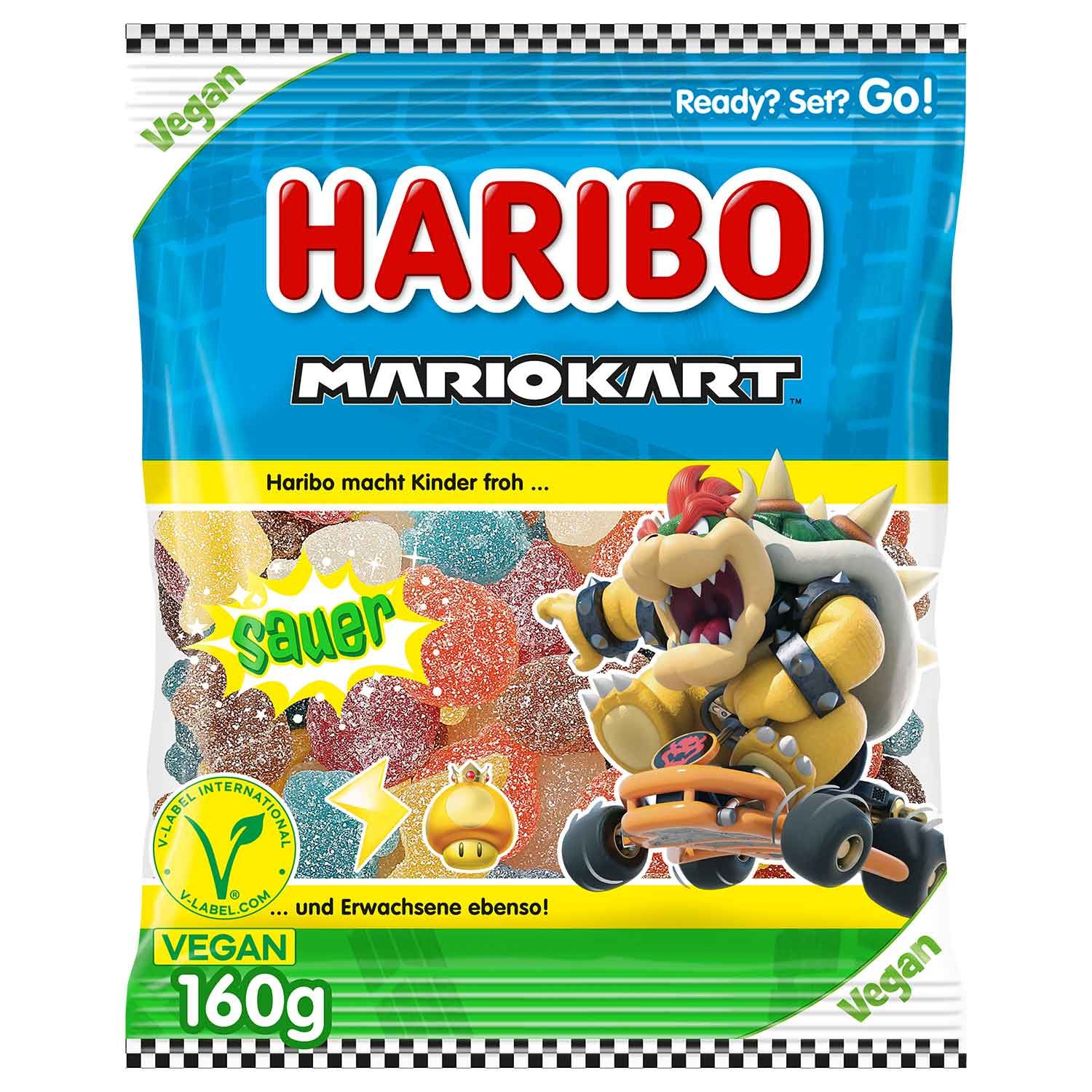 Haribo 瑪利歐賽車 vegan 160g  酸味水果軟糖混合裝