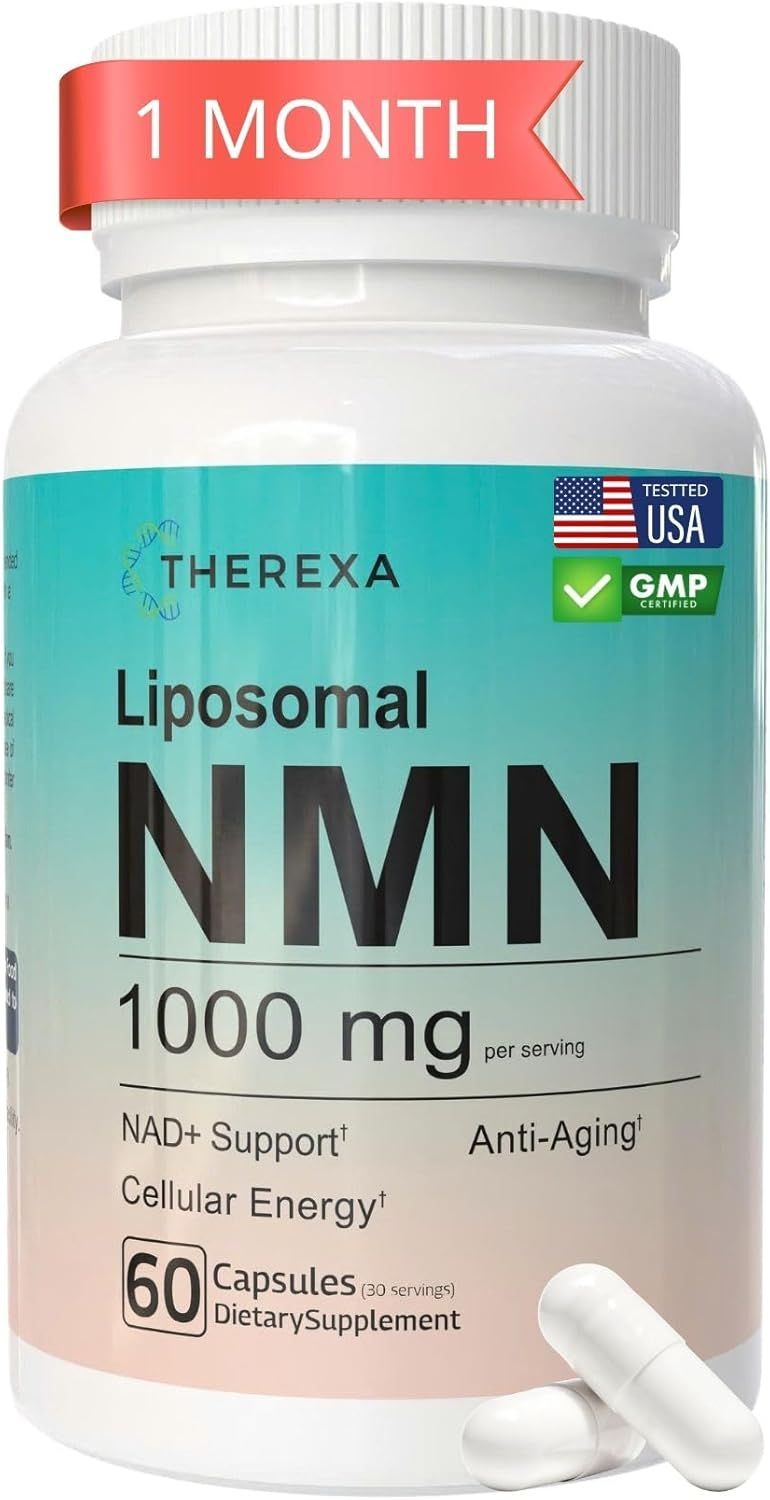 NMN補充劑 1000毫克純 NMN - 脂質體 NMN，用於補充 NAD+，經美國測試，60粒膠囊
