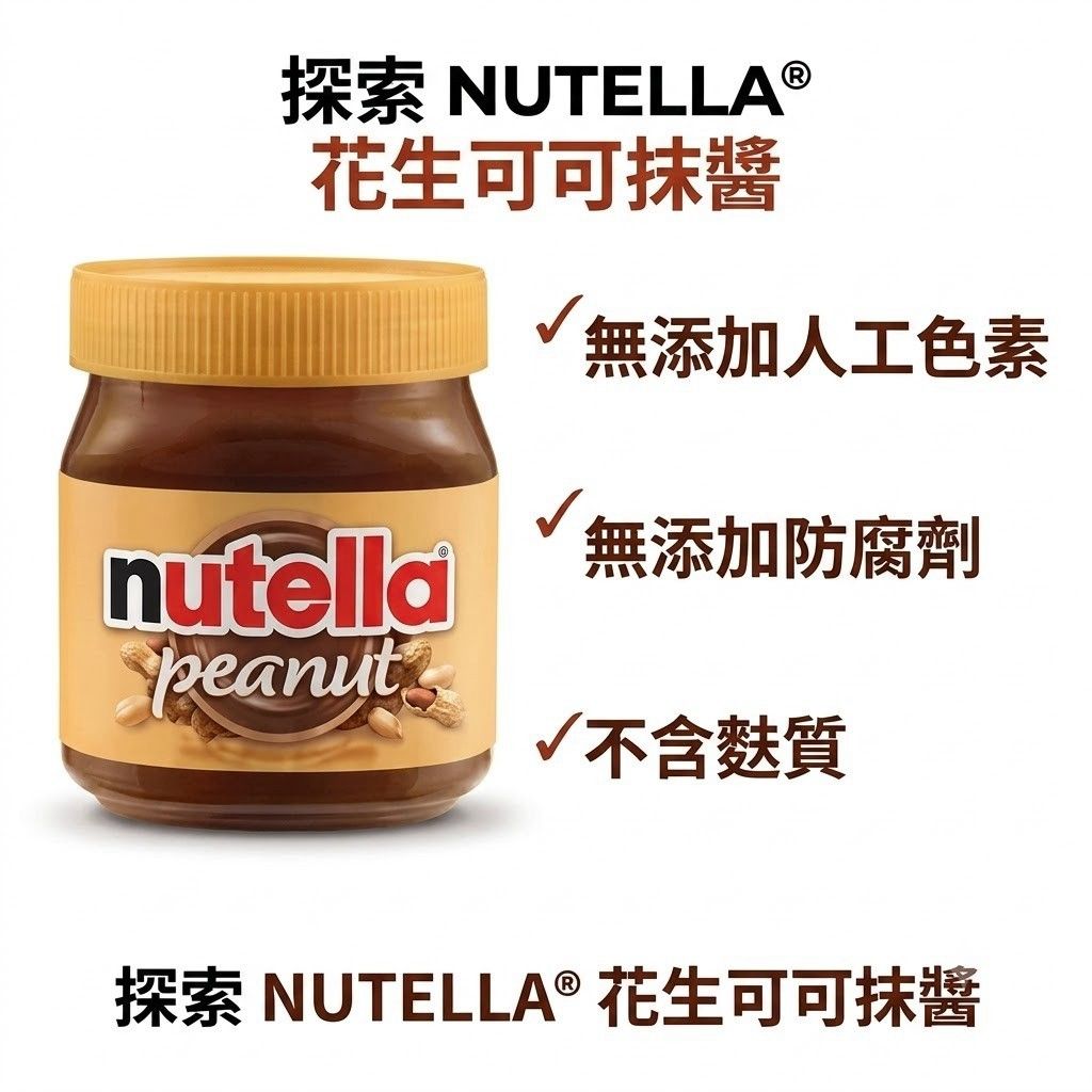 Nutella 能多益花生可可醬，375克（Nutella 創立 60 多年來，歷史上第一次推出的全新口味變體）