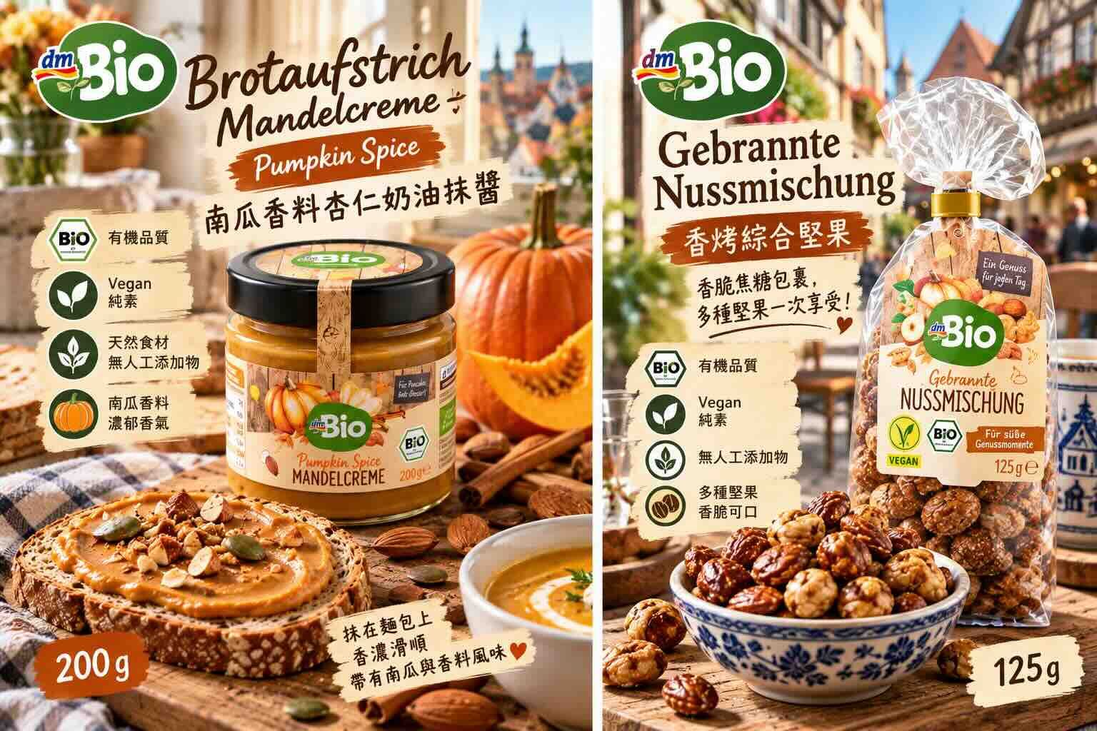 *限量商品*dm 南瓜香料杏仁奶油抹醬 200g/ dm 聖誕節必備 香烤綜合堅果 125g
