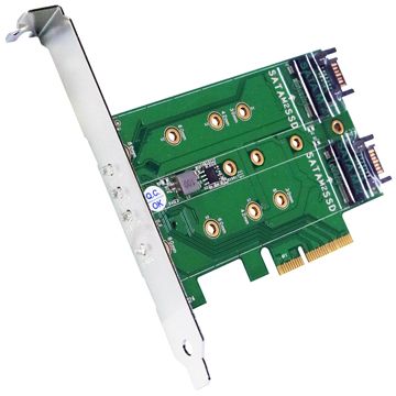 伽利略 PCI-E 4X M.2（NVMe）1埠+（NGFF）2埠 SSD 轉接卡 （M2PE1S2）