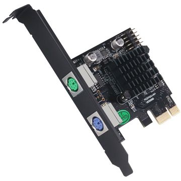 伽利略 PCI-E to PS/2+USB2.0 前置9pin 轉接卡 （PEISLR4）