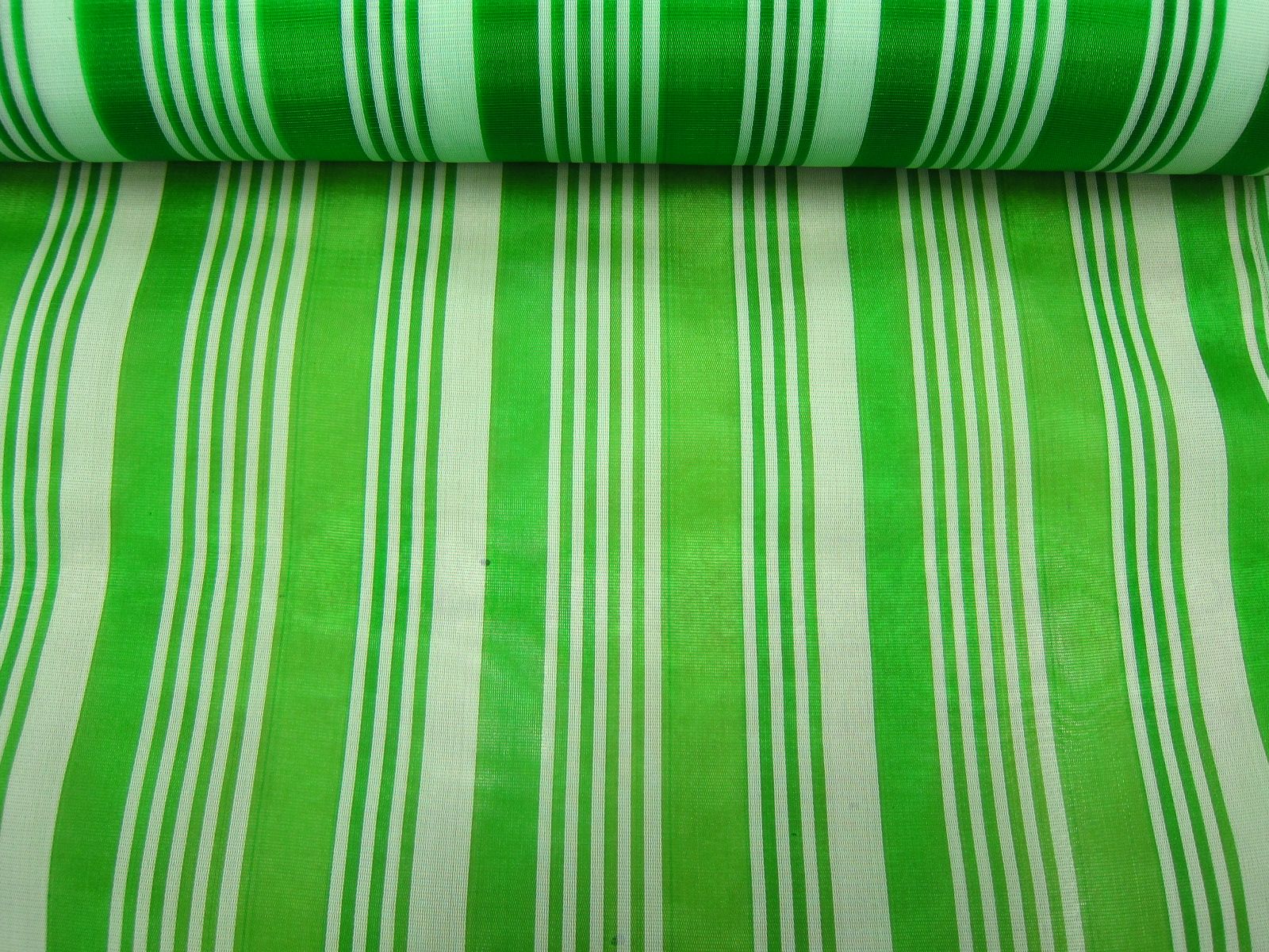 台灣製茄芷布-粗細相間條紋-白綠條紋-100%NYLON、台灣製造