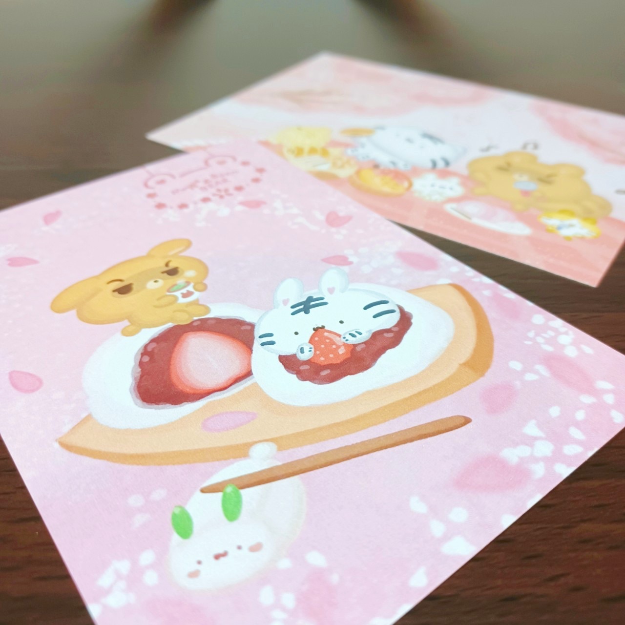 草莓大福/賞櫻野餐 - 美食明信片 - 系列7