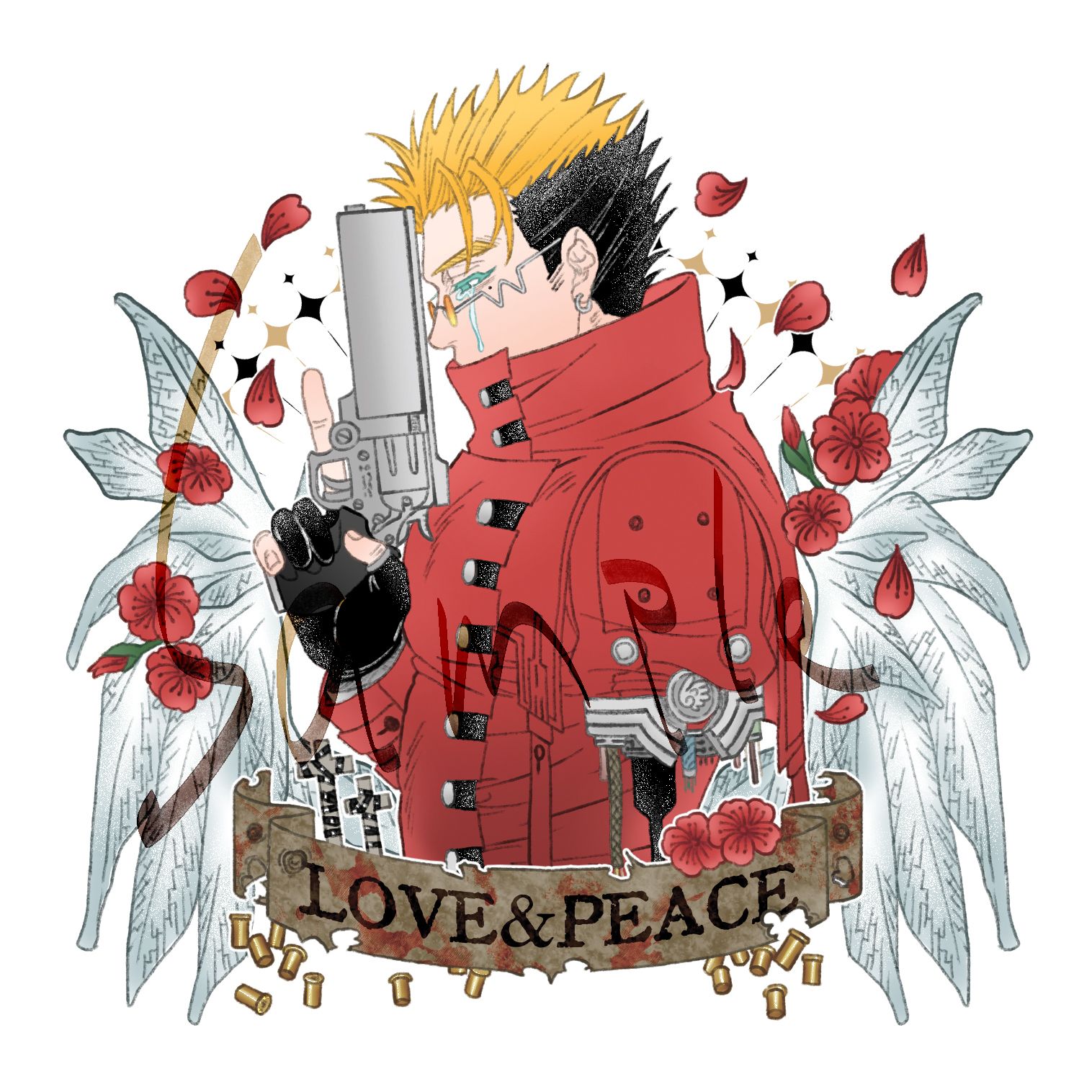 槍神TRIGUN  VASH合成防水霧膜貼紙