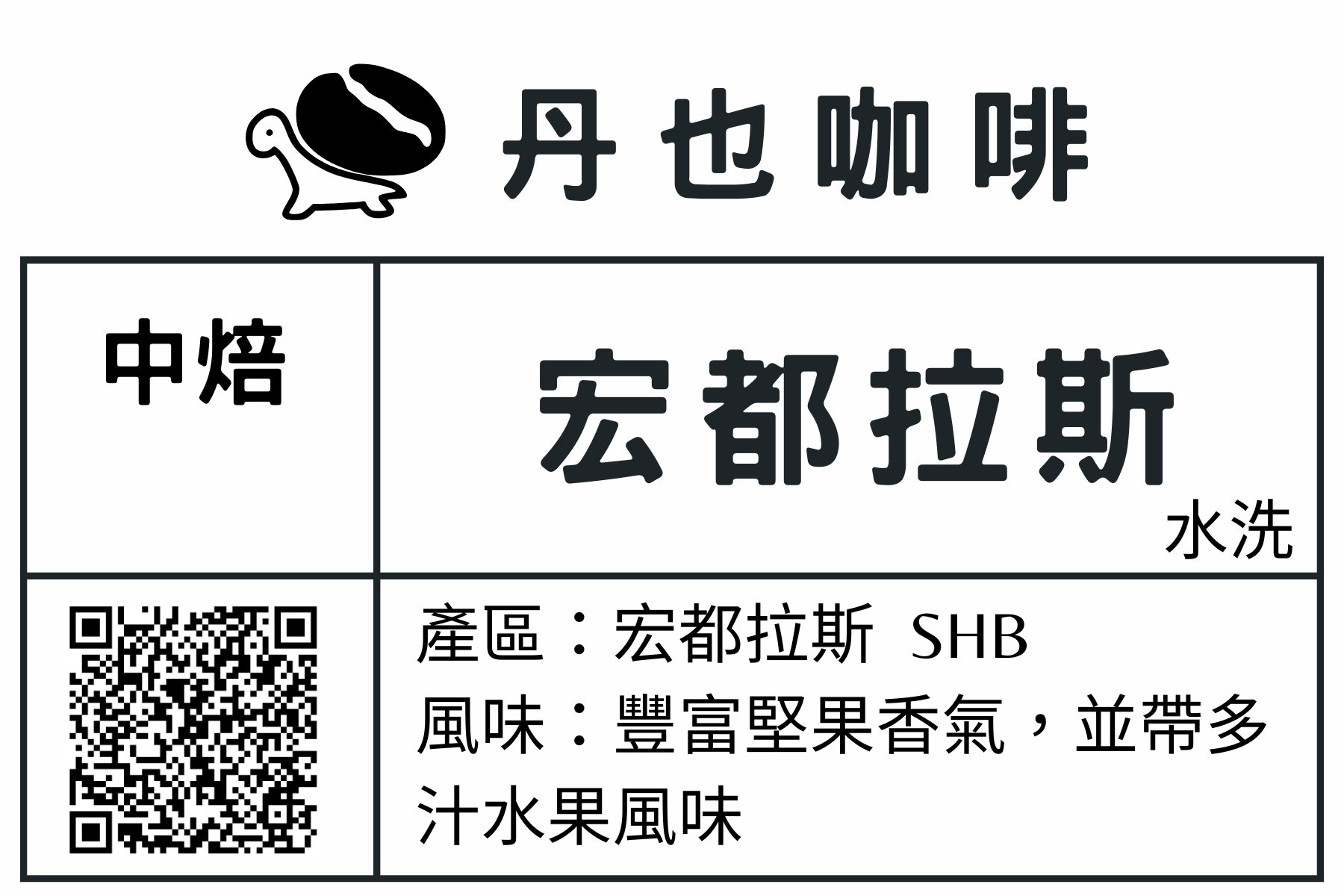 8月新豆＜中烘焙＞宏都拉斯 SHB / 水洗 / 堅果多汁水果風味