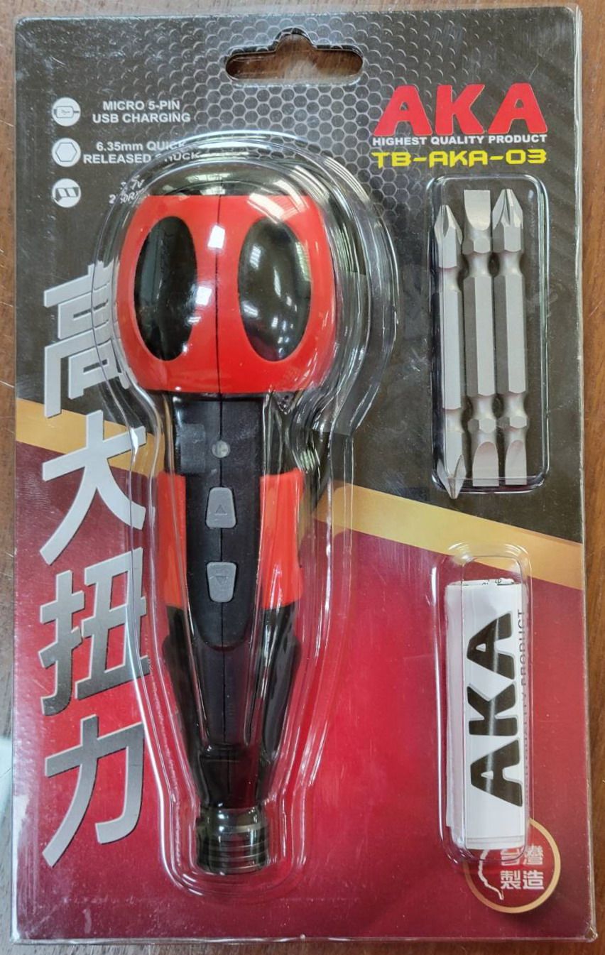 AKA電動*手動兩用螺絲起子 / USB充電/ 3.7V / 280RPM