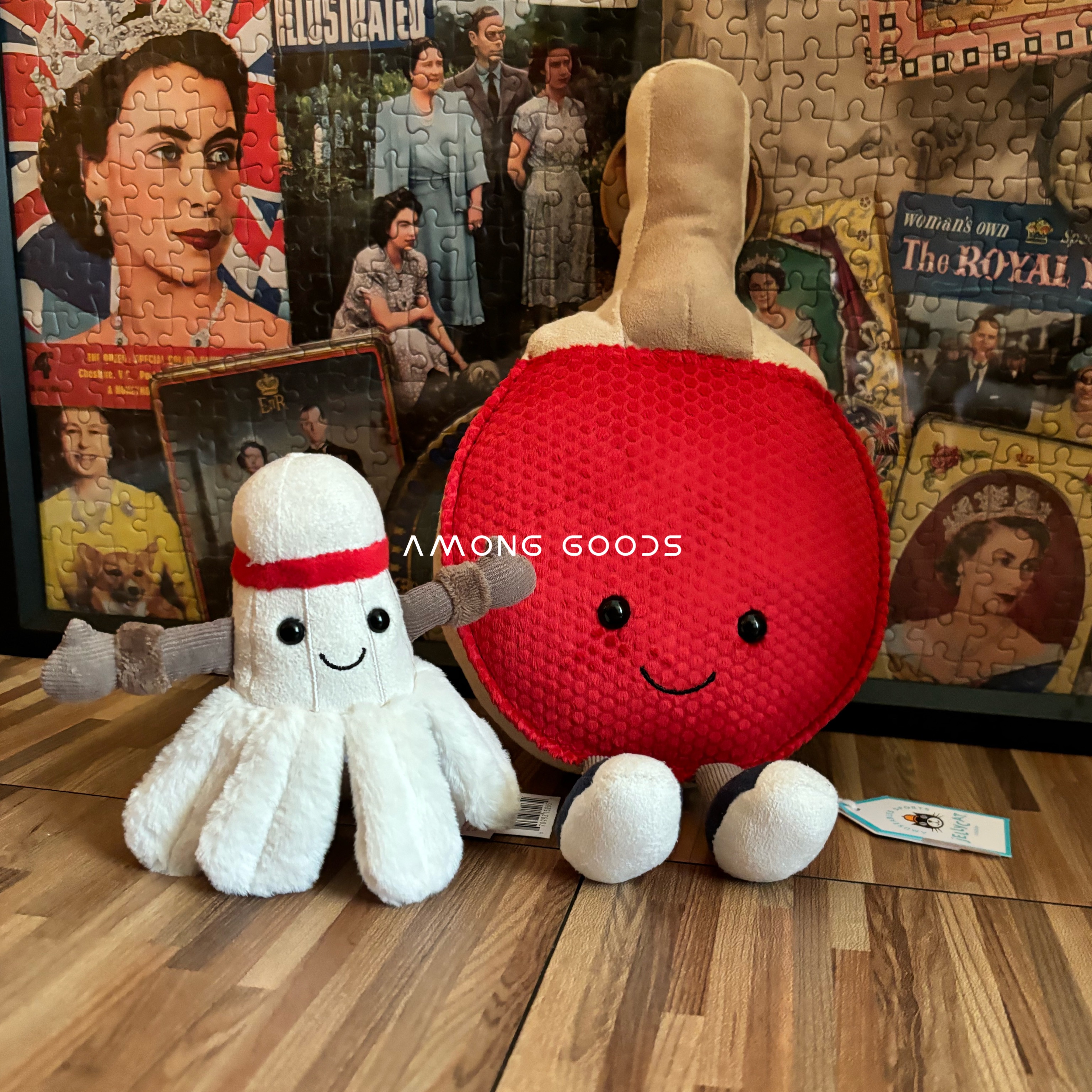 🌺AG選物 ➰英國代購 JELLYCAT 乒乓球拍 桌球拍 微笑玩偶 療癒玩偶