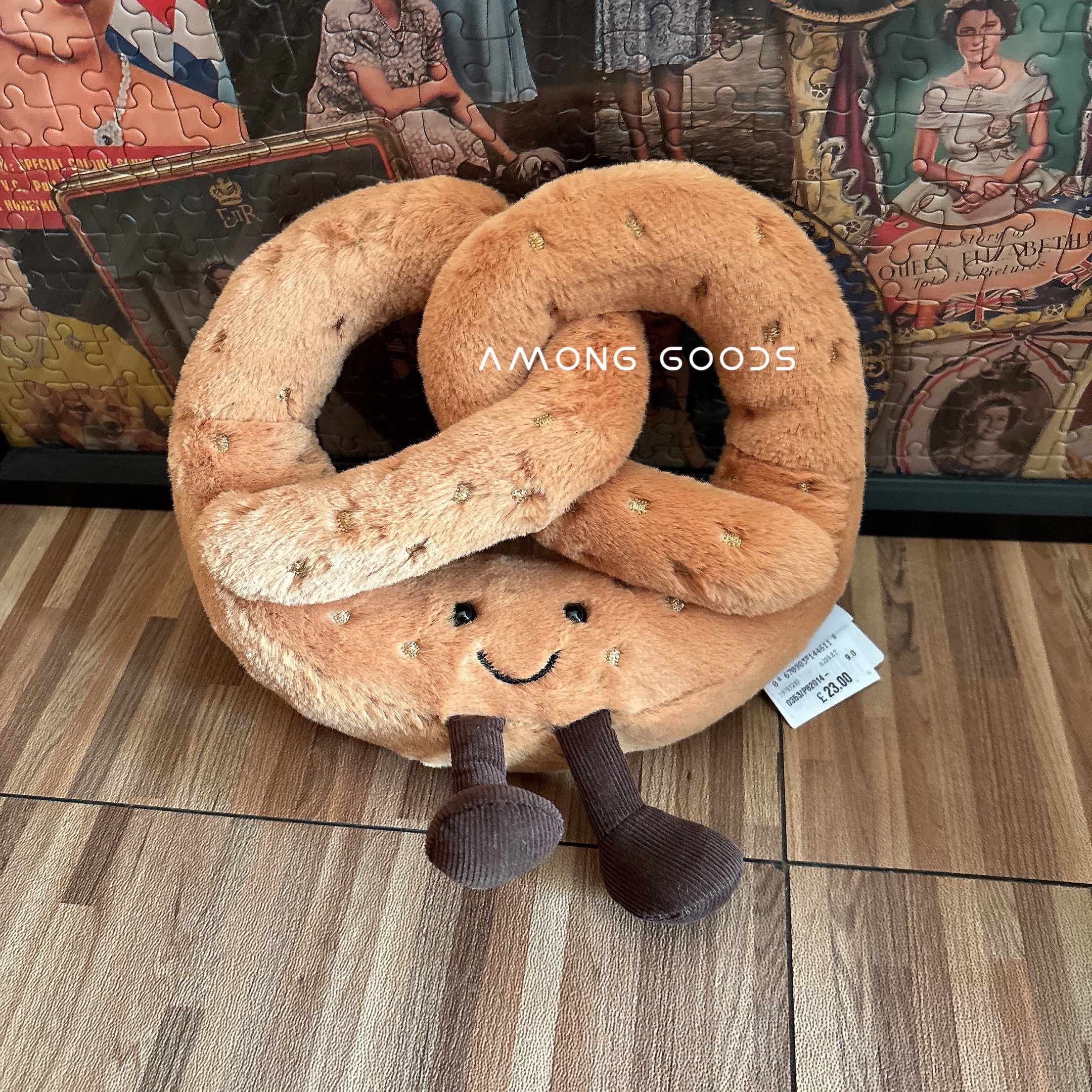 🔥現貨🔥AG選物➰英國代購 Jellycat蝴蝶餅 椒鹽捲餅 趣味玩偶🥨 Amusable Pretzel 18c