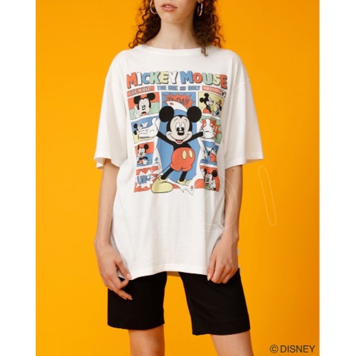  《現貨出清》Moussy x Disney復古漫畫風 落肩短Tee