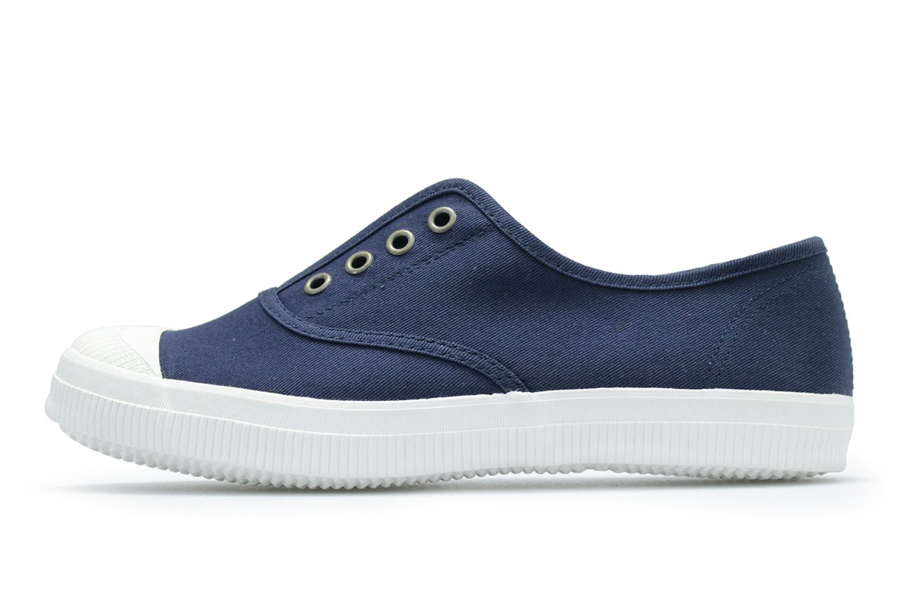 【富發牌】素面懶人鬆緊休閒鞋-深藍、白、黃