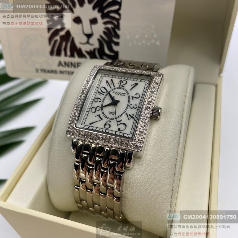 ANNE KLEIN安妮克萊恩女錶，編號AN00633，28mm， 32mm銀錶殼，深黑色錶帶款