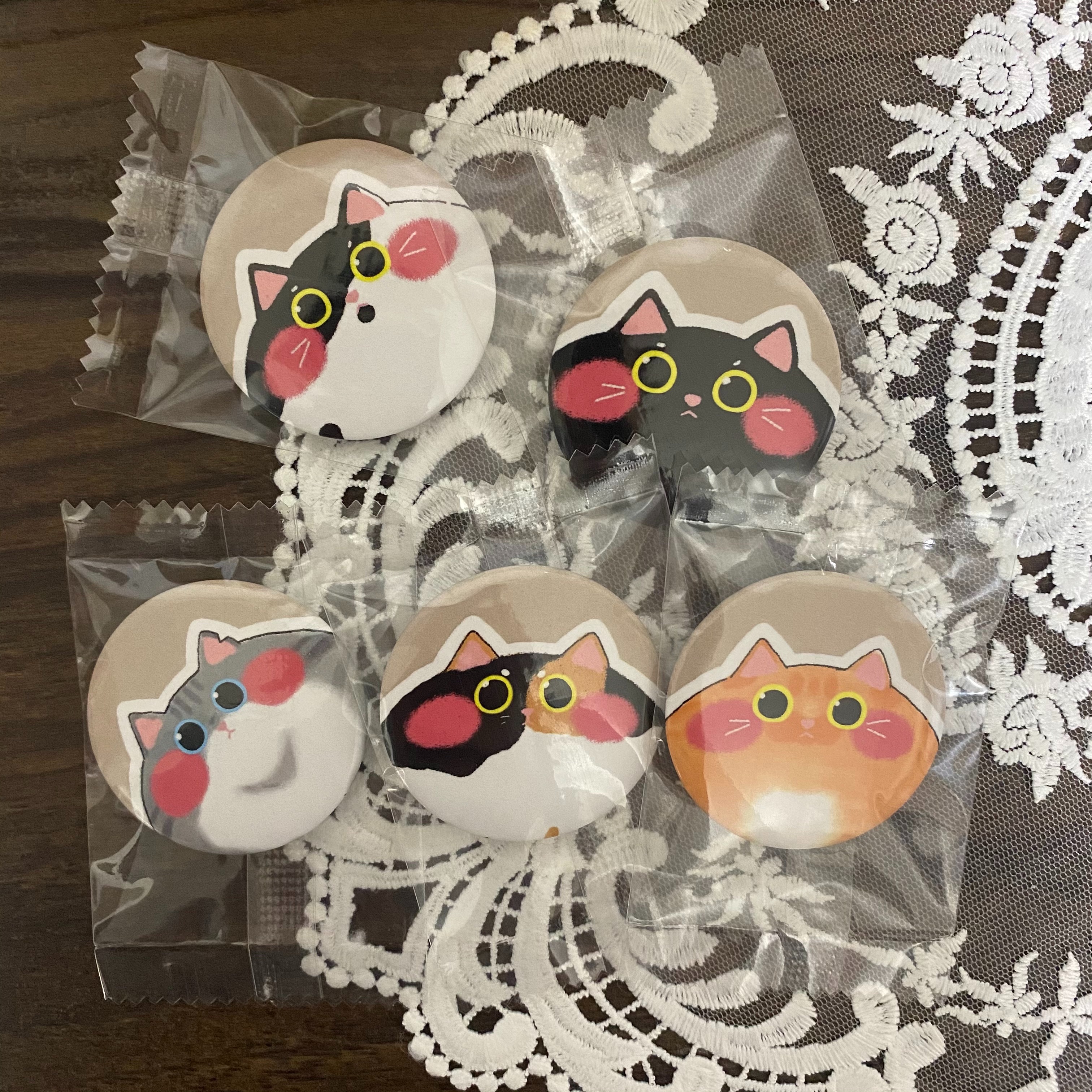 肥肥貓咪五款胸章