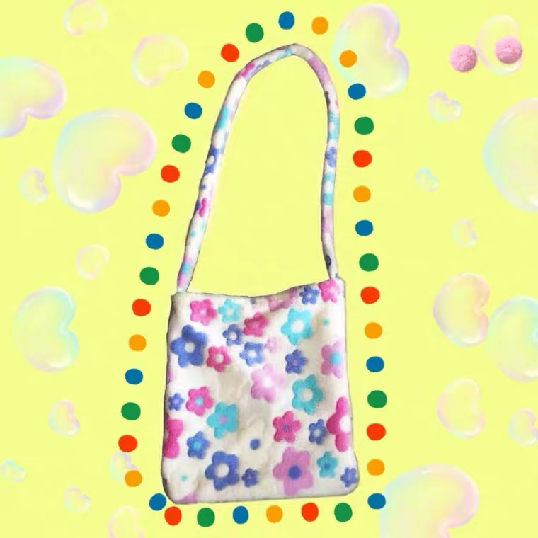 💫💕絨毛小花花側背包💕💫