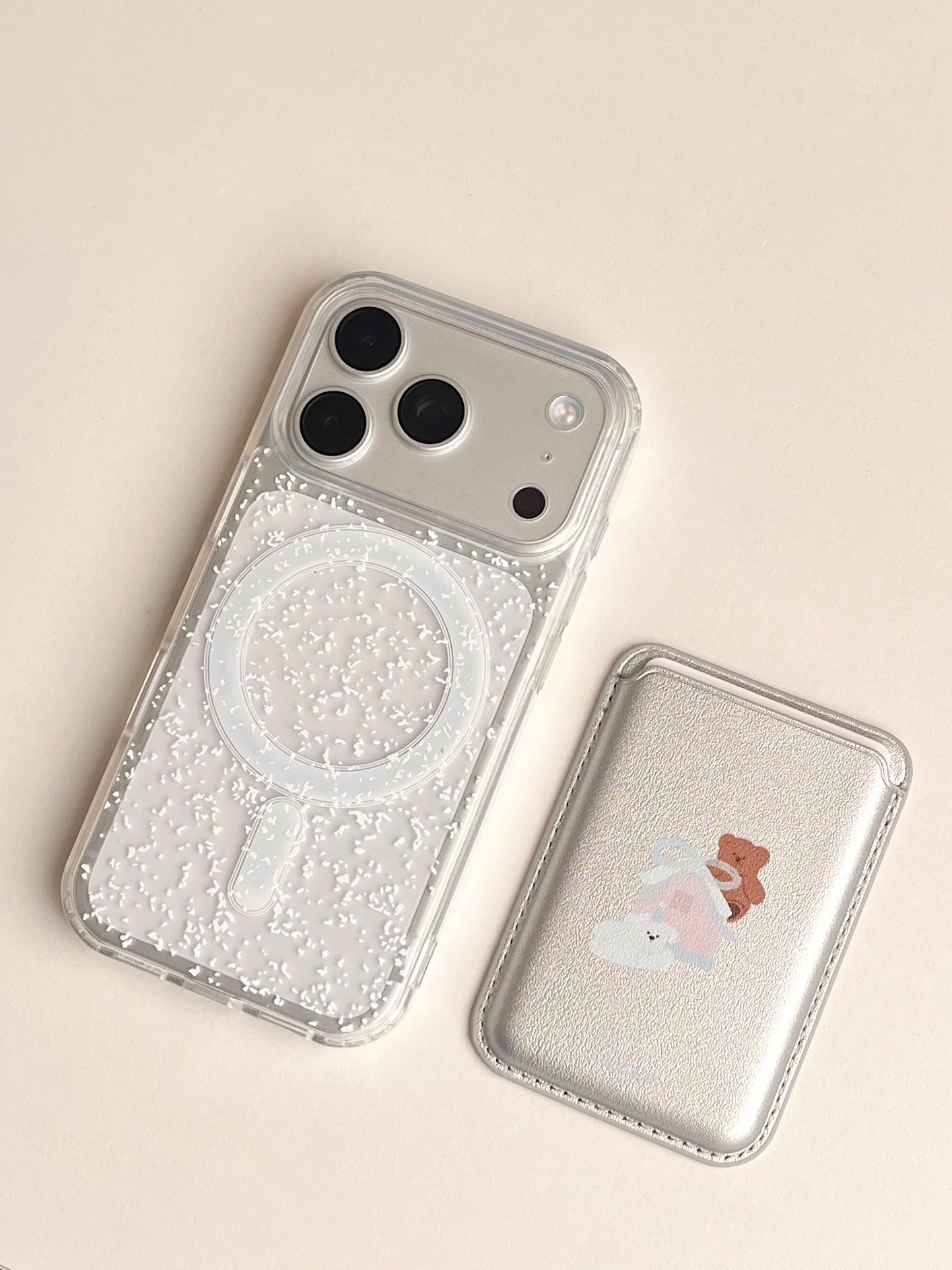 小熊小狗 Magsafe 質感 磁吸卡包