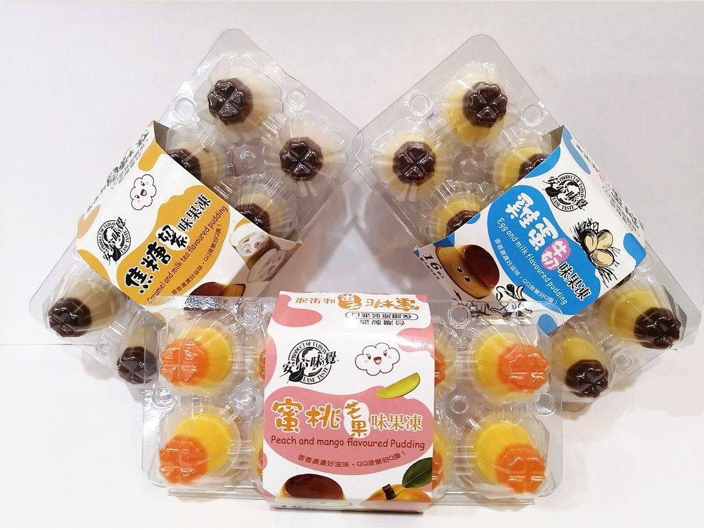 安心味覺 雞蛋牛奶味果凍蜜桃芒果味果凍焦糖奶茶味果凍 255g