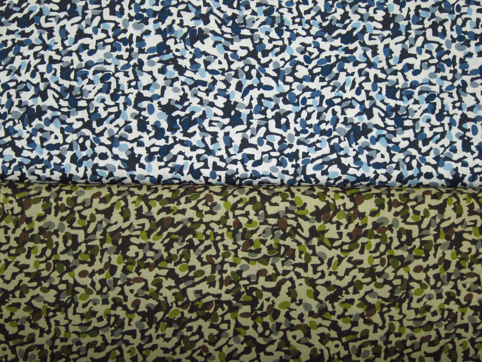 日本進口極度舒適輕柔60支薄綿布-迷彩-藍、綠-100%純綿、日本製造