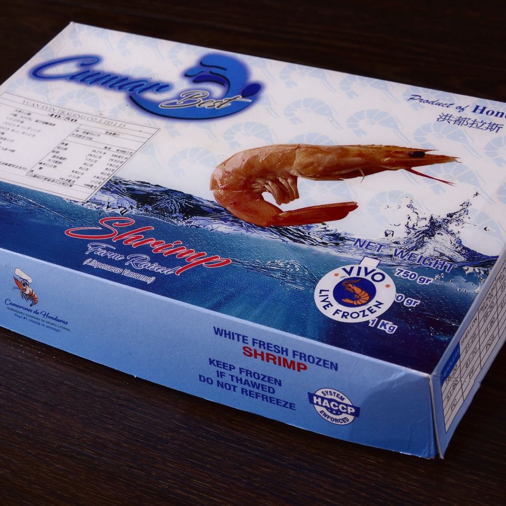 宏都拉斯 冷凍生白蝦 whiteleg shrimp  超鮮甜 1KG / 40-50隻