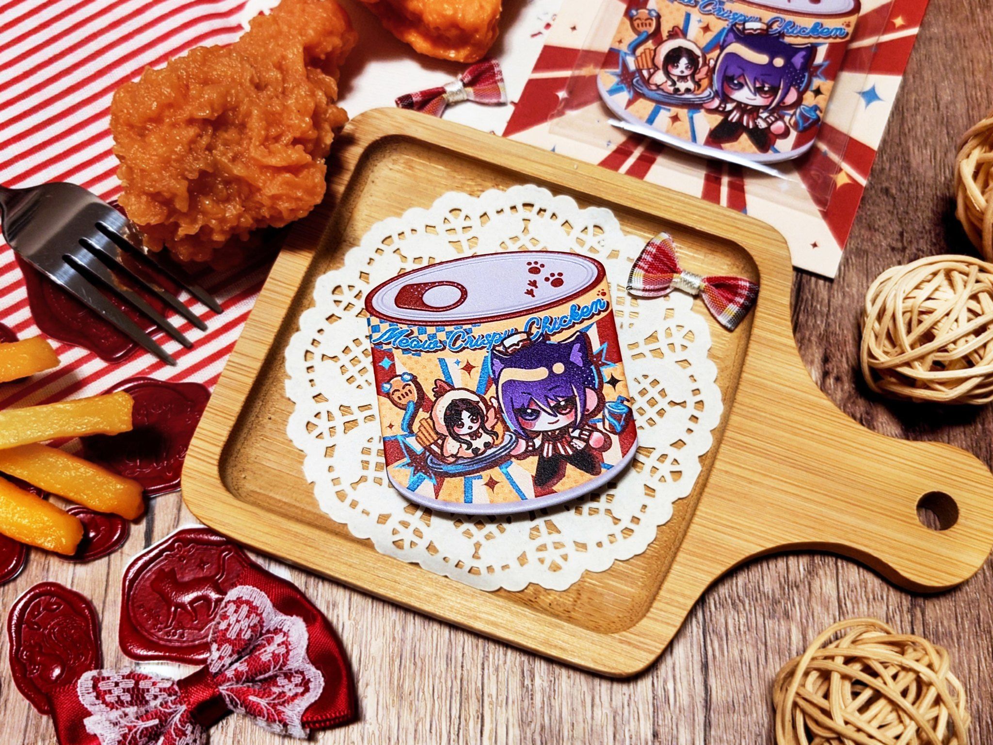 隊學隊喵喵炸雞罐頭徽章