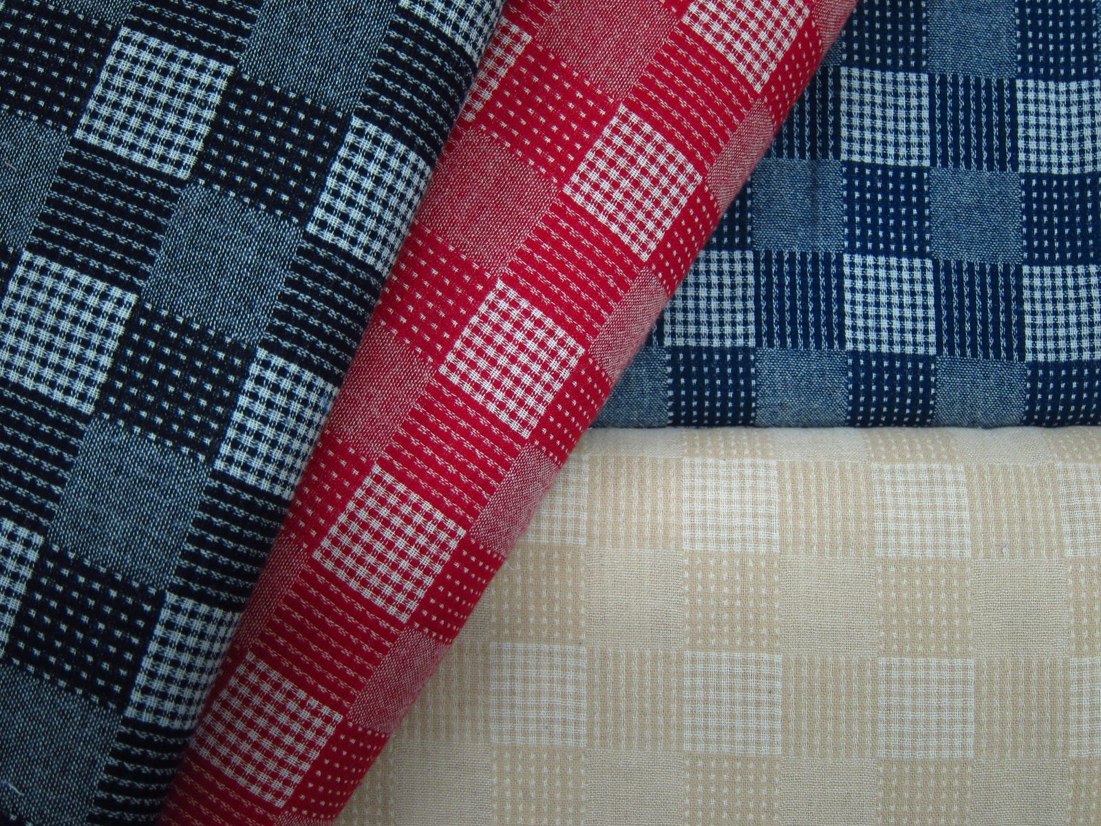 極度舒適日本進口二重紗-磚織藝術-黑、紅、深藍、黃-100%純綿、日本製造