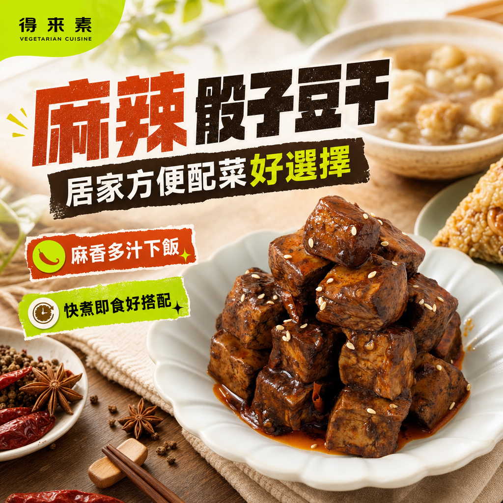 麻辣骰子豆干（全素）     商品編號：4713006141214