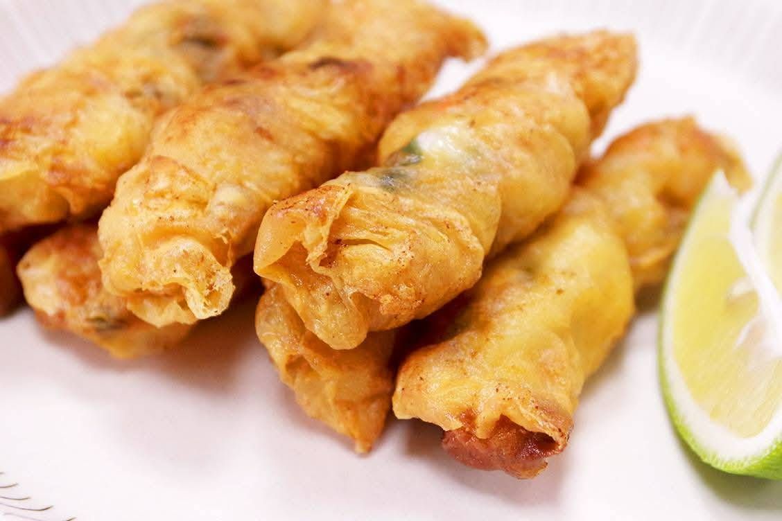 純手工腐皮花枝蝦仁卷