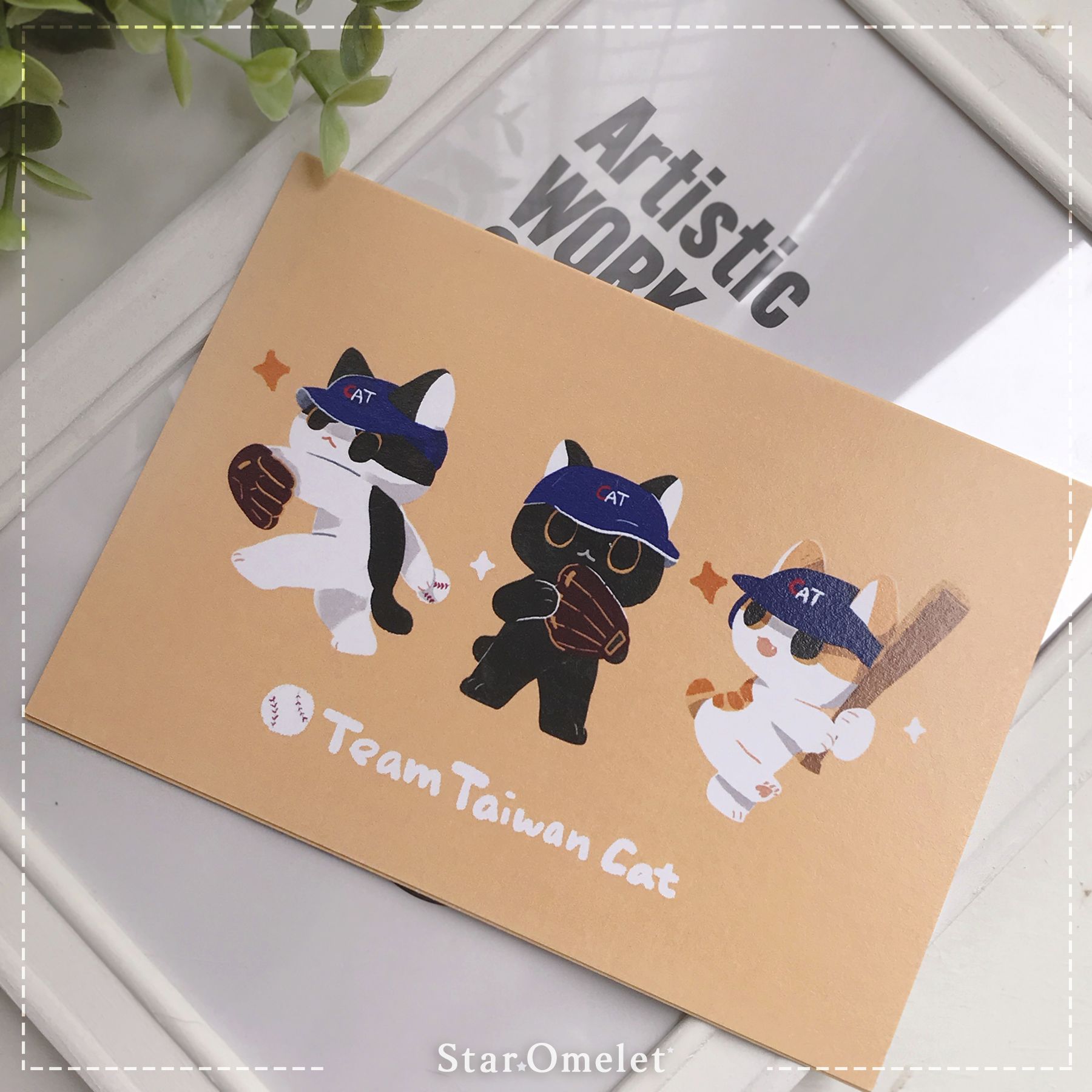 Ryü aka Rio（哩喔）原創 貓貓 櫻桃萊姆果醬系列 棒球 台灣貓隊 酷卡 明信片