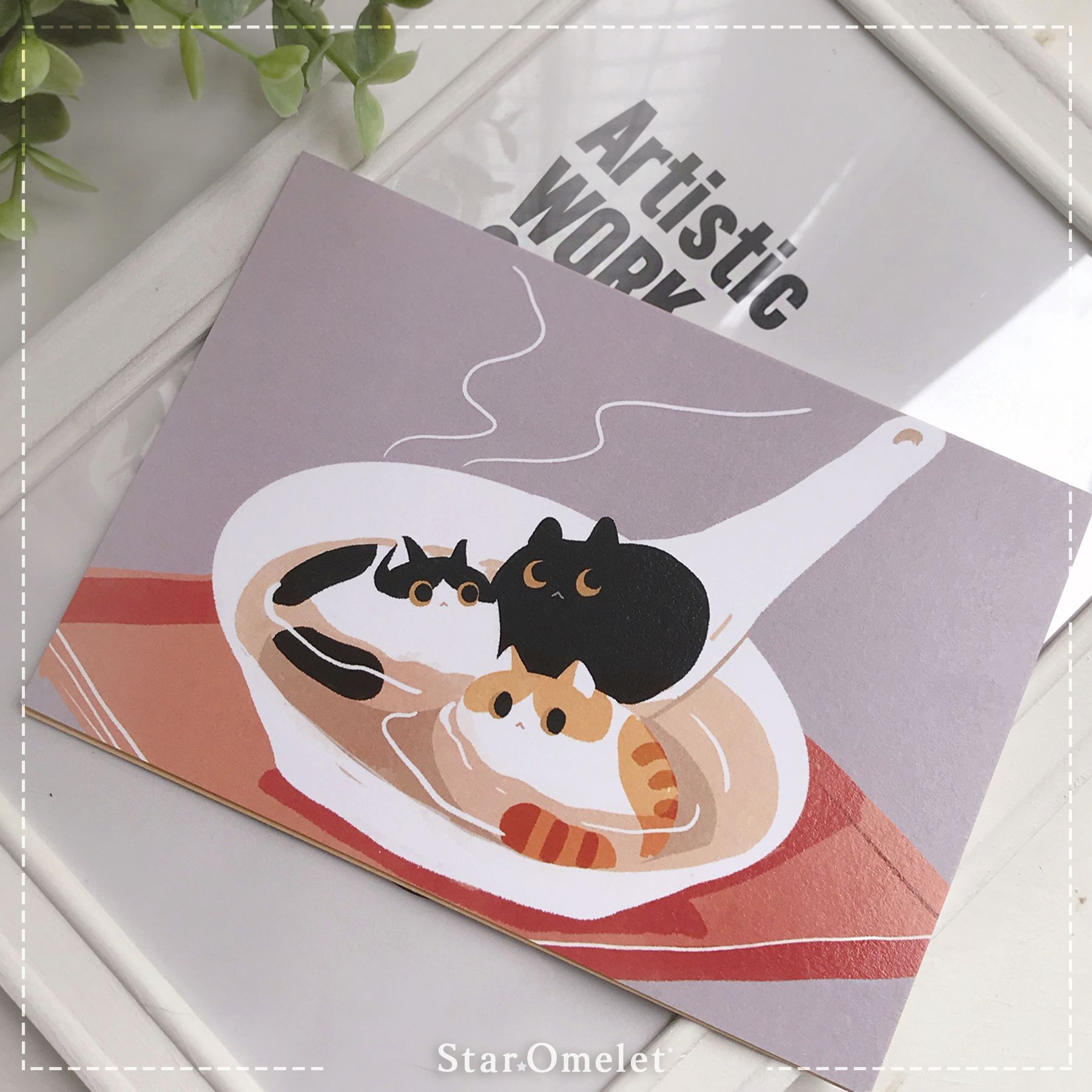 Ryü aka Rio（哩喔）原創 貓貓 櫻桃萊姆果醬系列 間諜湯圓 酷卡 明信片