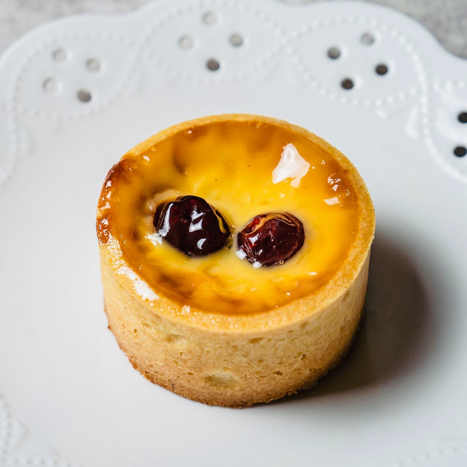 小酒漬櫻桃塔★口感超療癒の淡淡酒香布丁塔!!