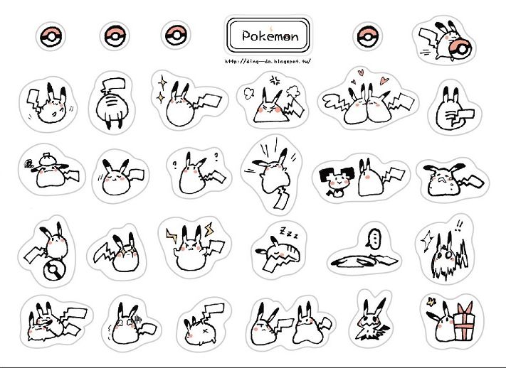 【Pokemon】皮卡丘軟爛風刀模貼紙