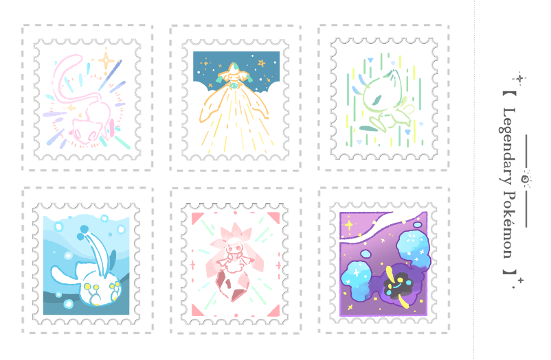 【Pokemon】幻獸冷燙透明郵票貼紙