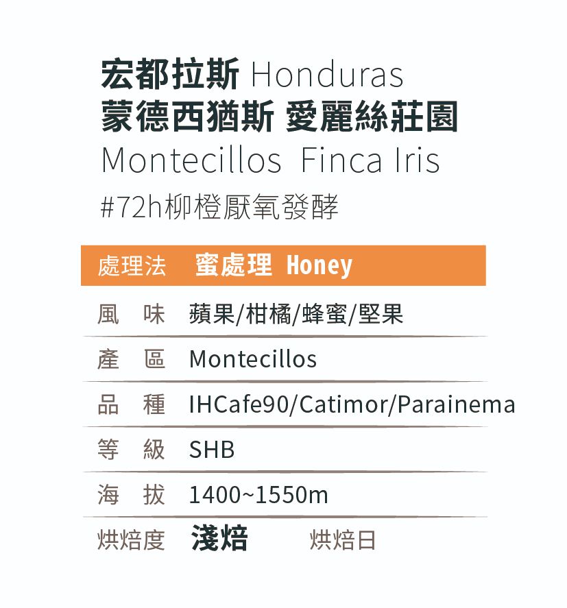 [淺 焙]＿宏都拉斯_蒙德西猶斯_愛麗絲莊園_蜜處理