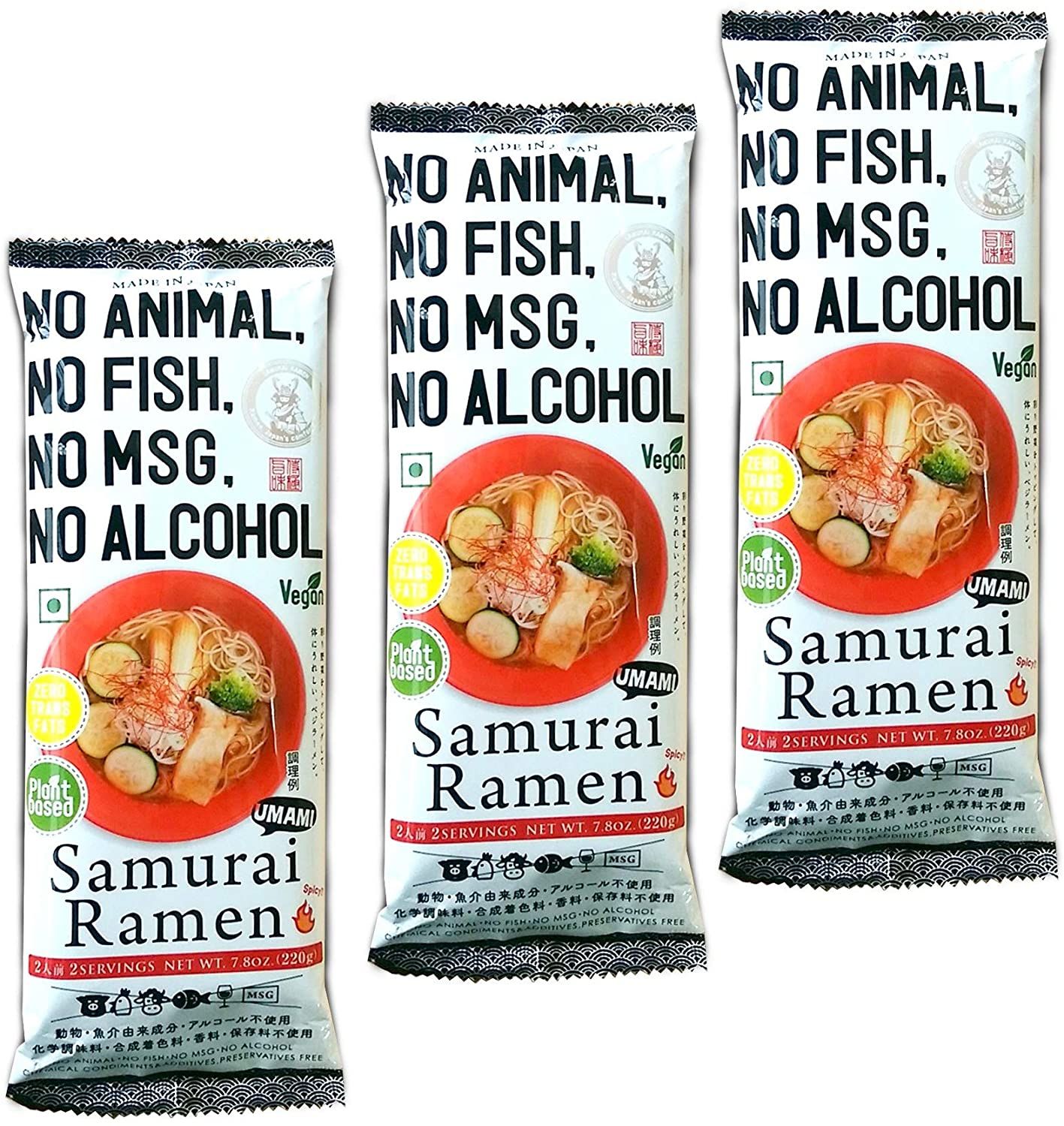 Samurai Ramen 日本九州武士拉麵 VEGAN/植物五辛素/無動物成份 快煮麵