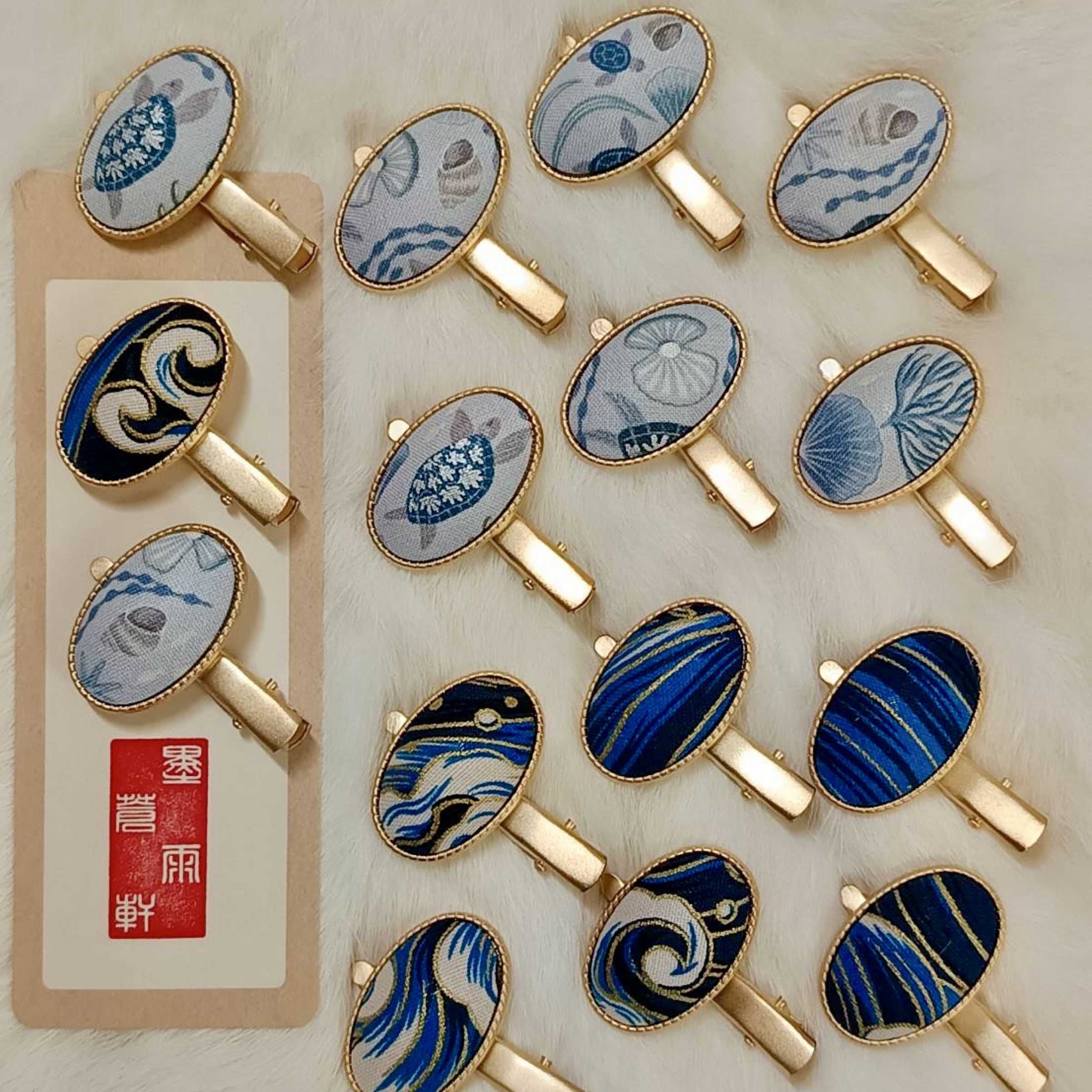 橢圓-海洋系列‹髮夾4.5cm› 啞金