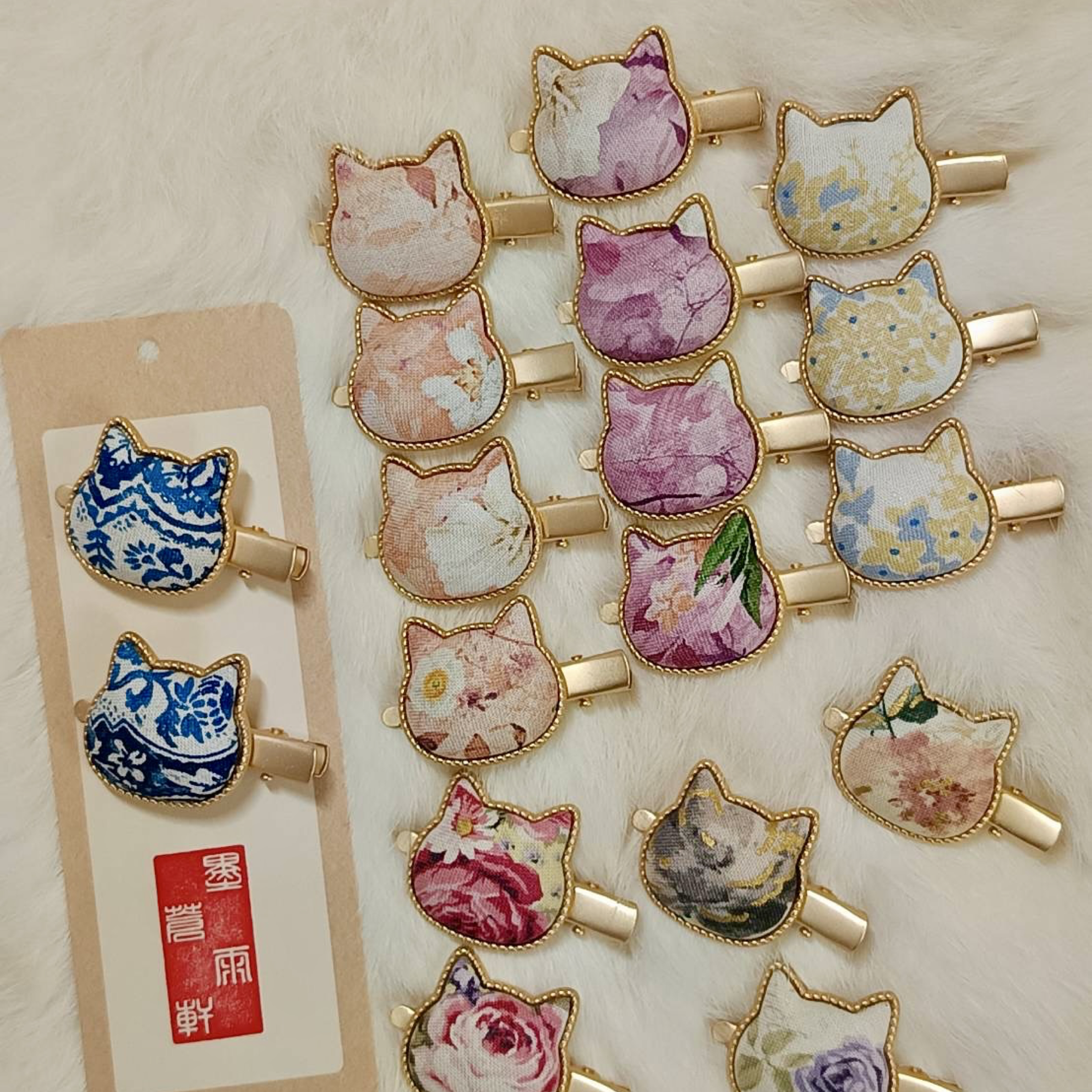 貓貓頭-小花貓系列 ‹髮夾4.5cm› 啞金