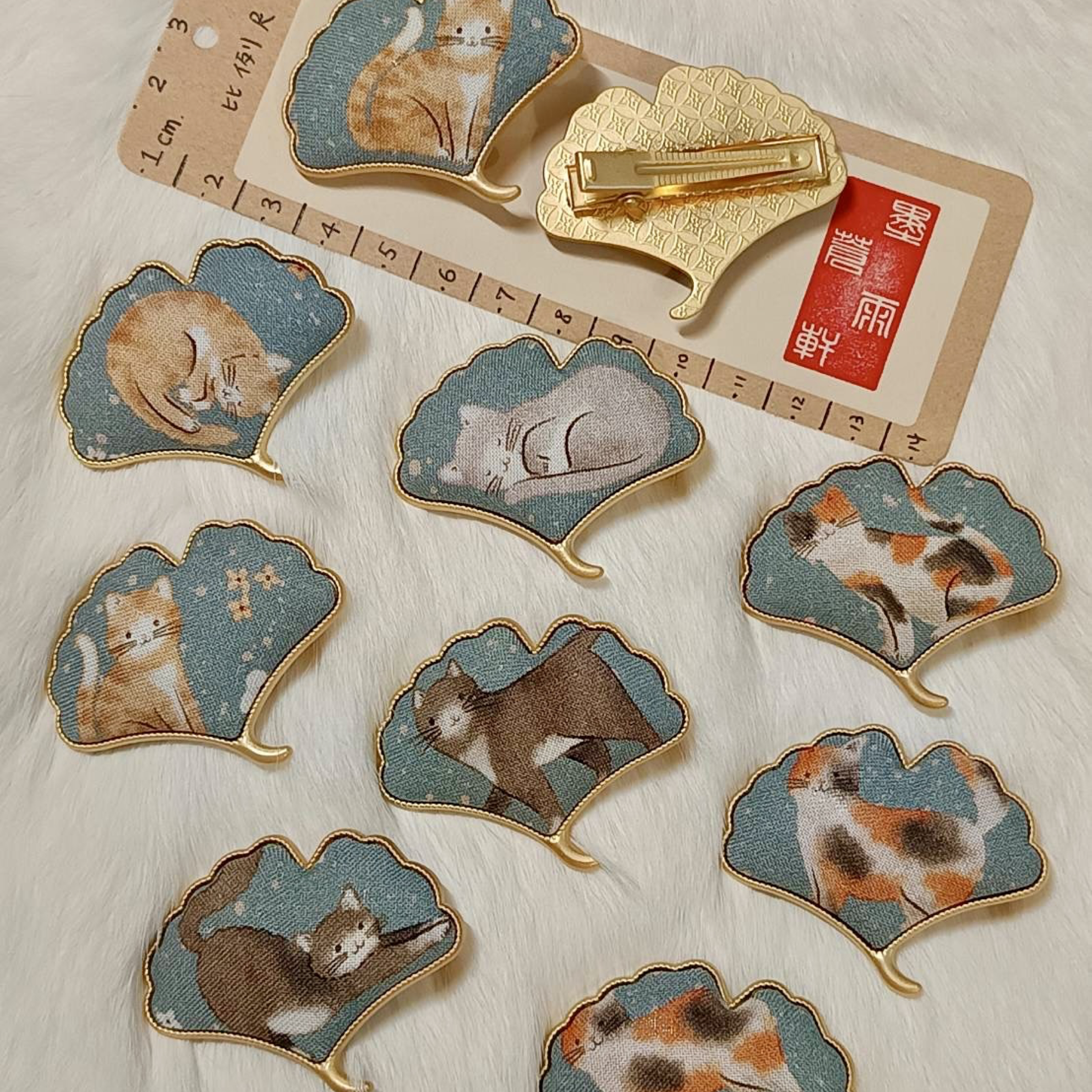 銀杏 ‹髮夾5cm› 啞金