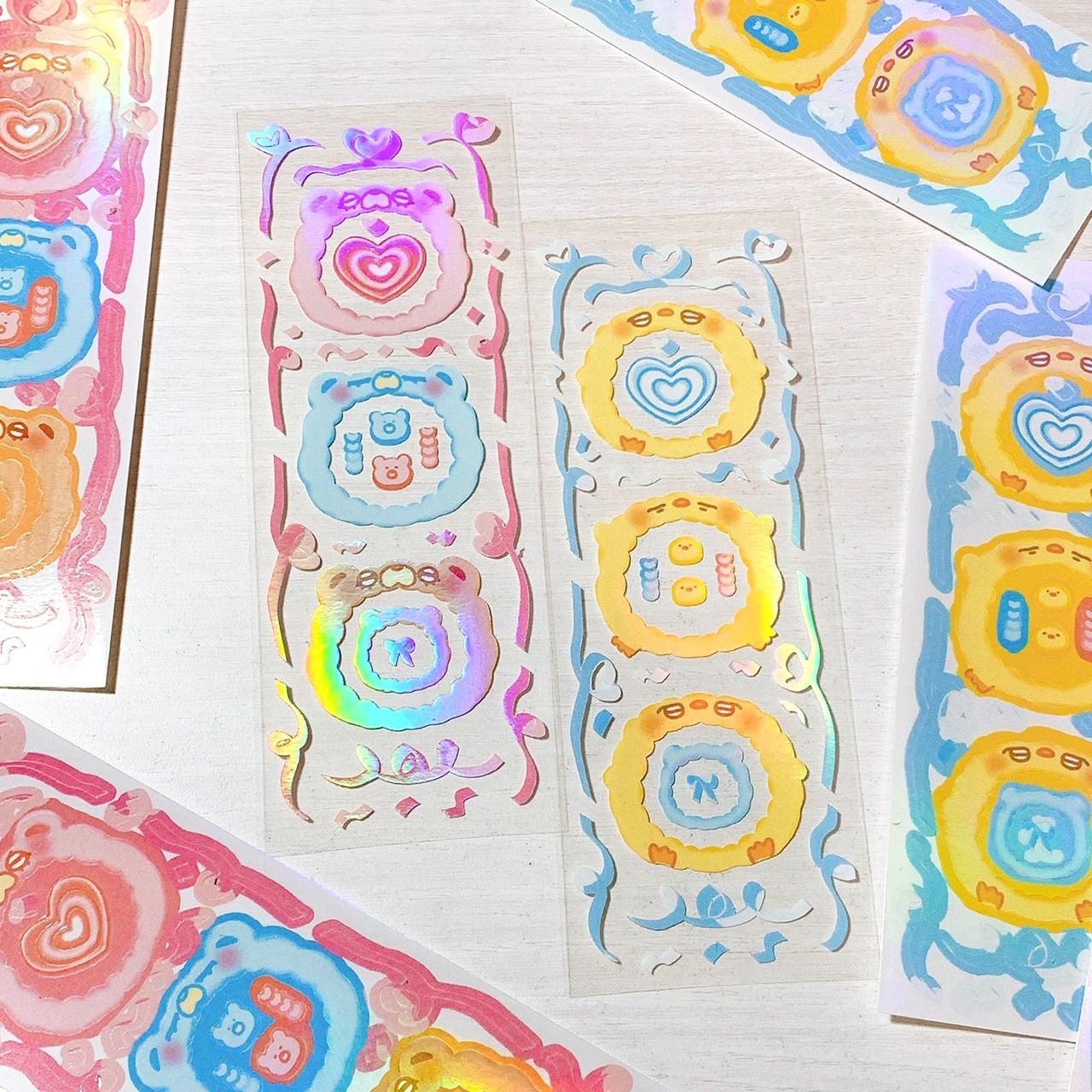 毛毛相框貼紙組🧸🐥🎀