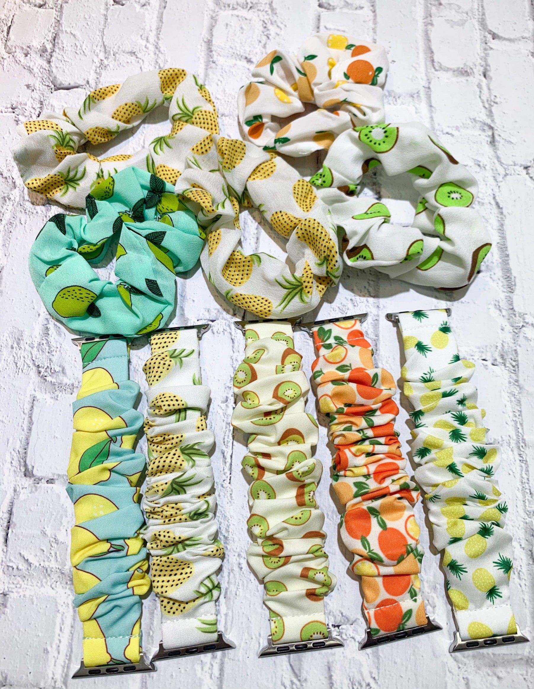 新款現貨 夏日水果 Apple Watch 水果錶帶+髮圈 贈送髮圈 大腸圈 錶帶 7代 6/5 SE 小清新 蘋果錶帶