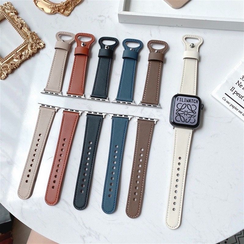復古愛心穿扣錶帶 Apple Watch 7代 5/6 SE 41/45mm 穿扣 釘扣款 休閒 典雅 蘋果錶帶 通用款