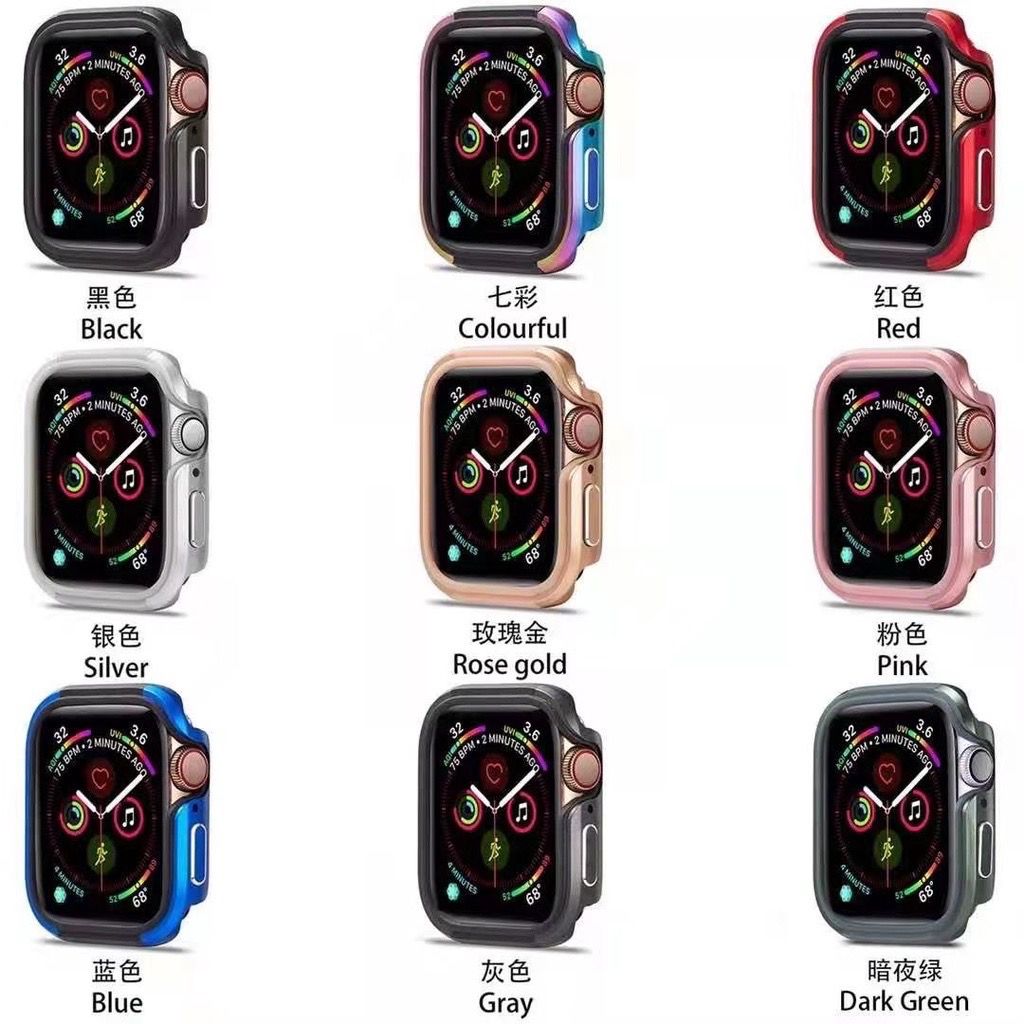 Apple Watch 金屬錶殼 鋁合金保護殼 7代6/5 SE 防摔殼 硅膠 金屬鋁合金邊框 41/45mm 完美保護