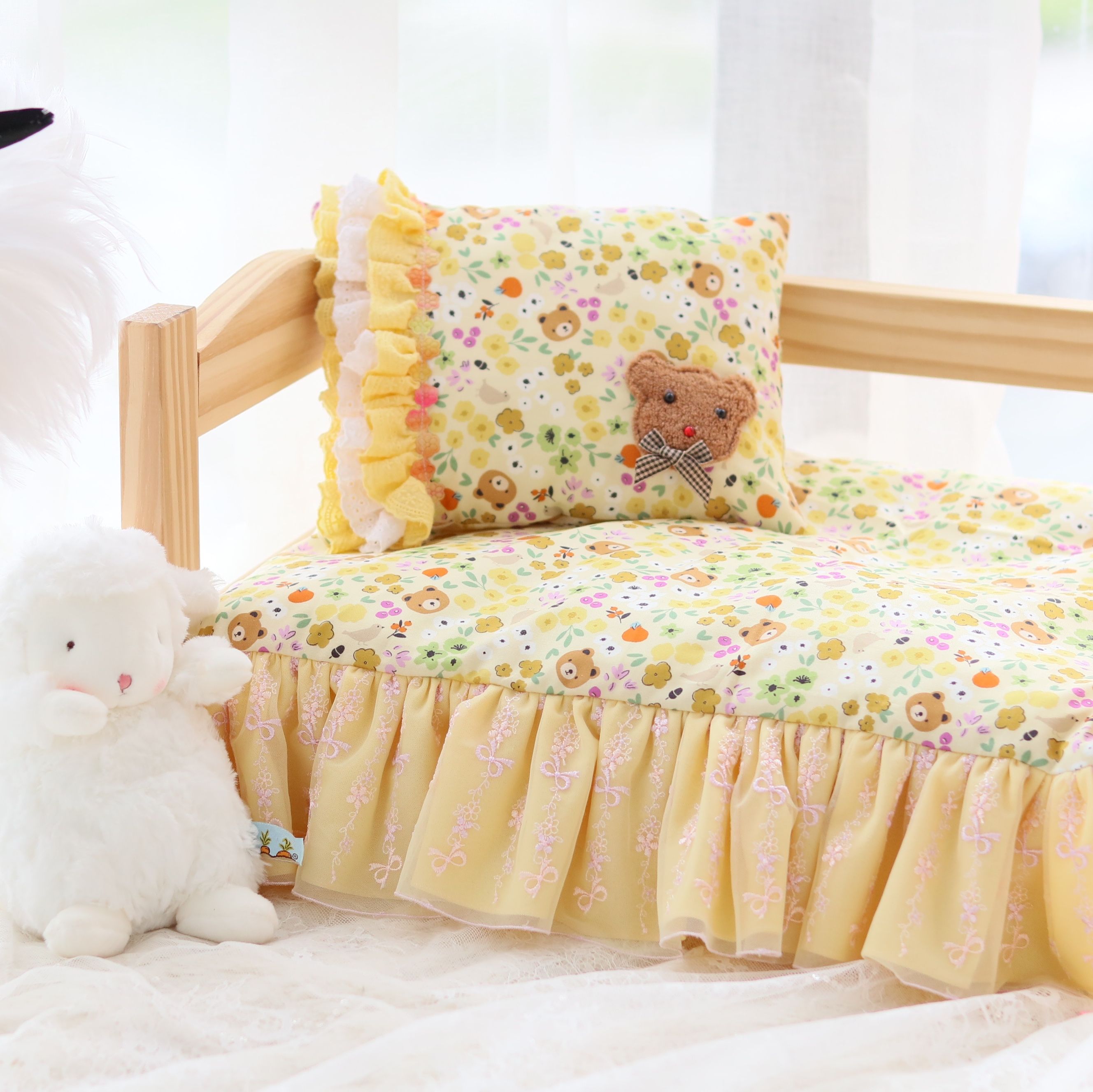 瑪雅家手工特製床墊組－黄色小熊（不含床框）