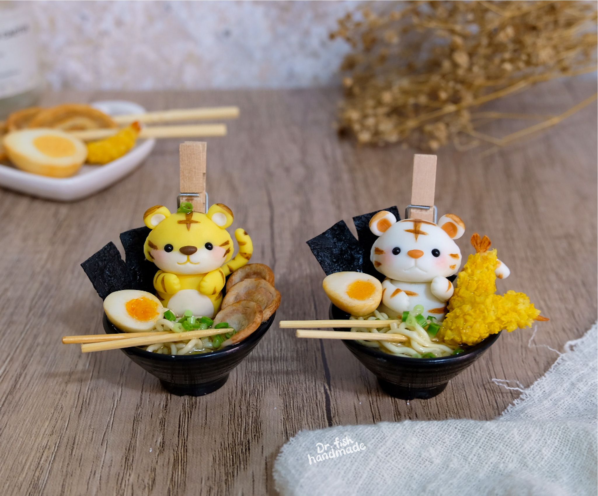 【現貨】小萌虎拉麵碗 便籤 黏土材料包