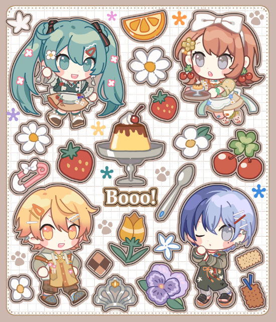 Booo!滿版半斷貼紙