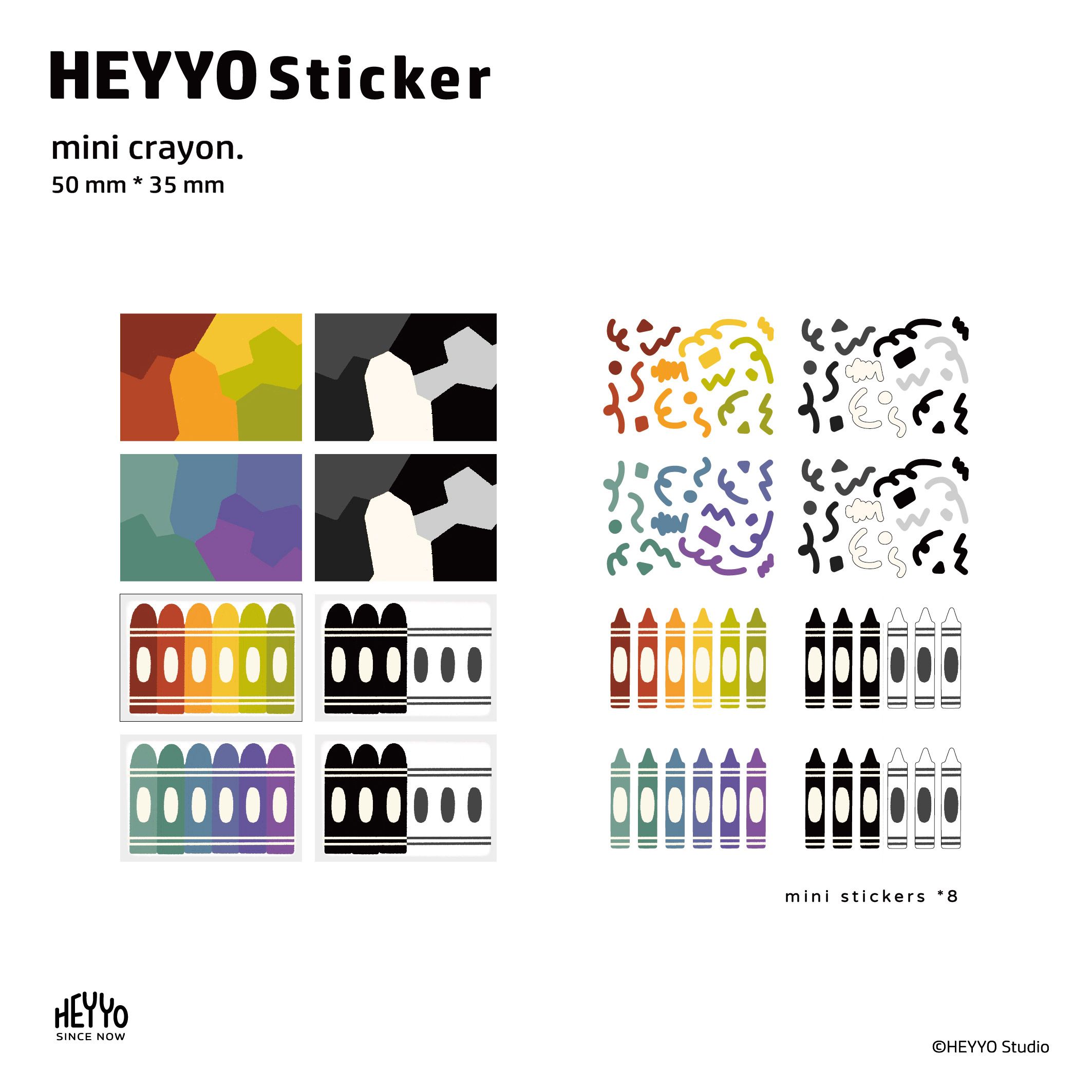 mini crayon 蠟筆貼紙盒 | HEYYO Sticker