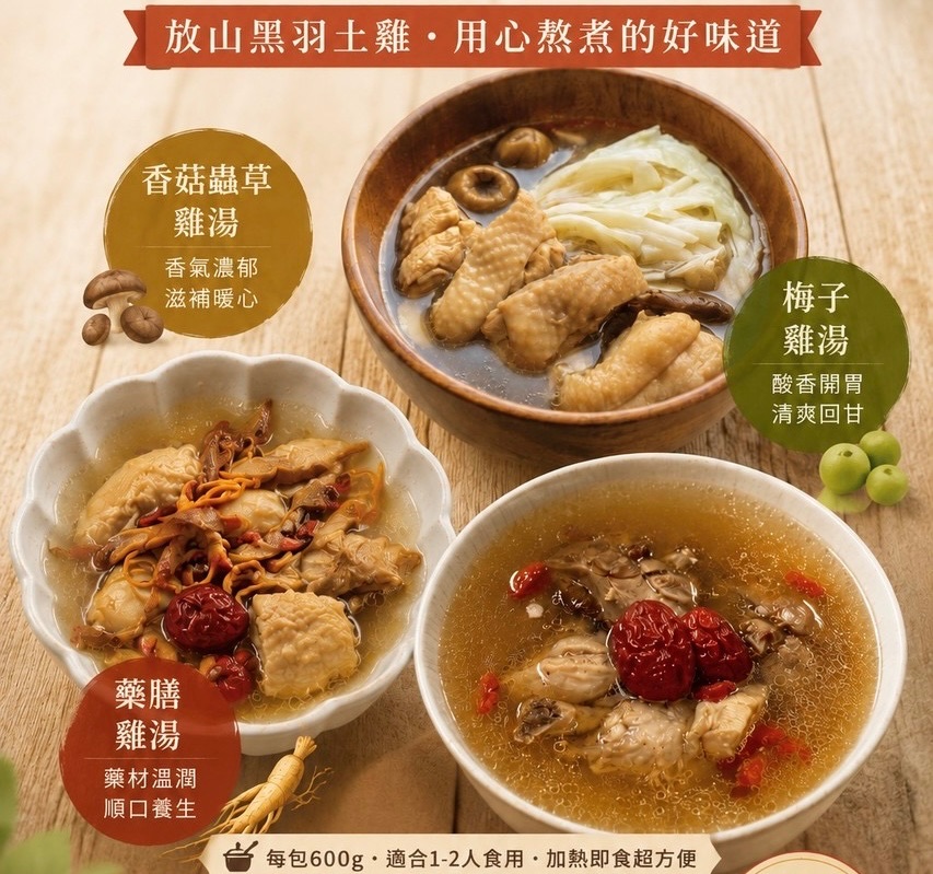 黑羽土雞雞湯包（有肉）1-2人份